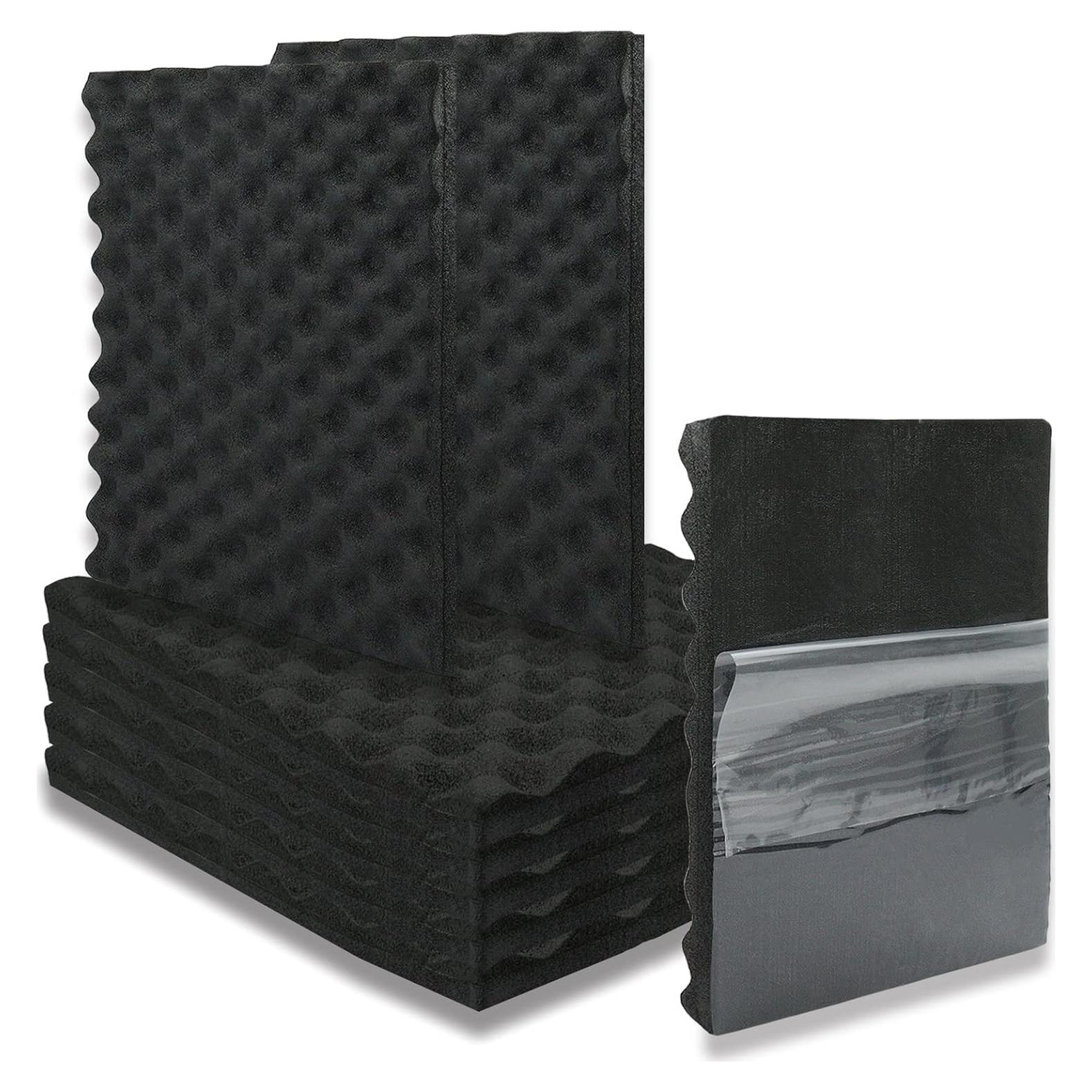 BXI Espuma Acústica Aislamiento 8 Paneles 40.64x30.48cm Negro