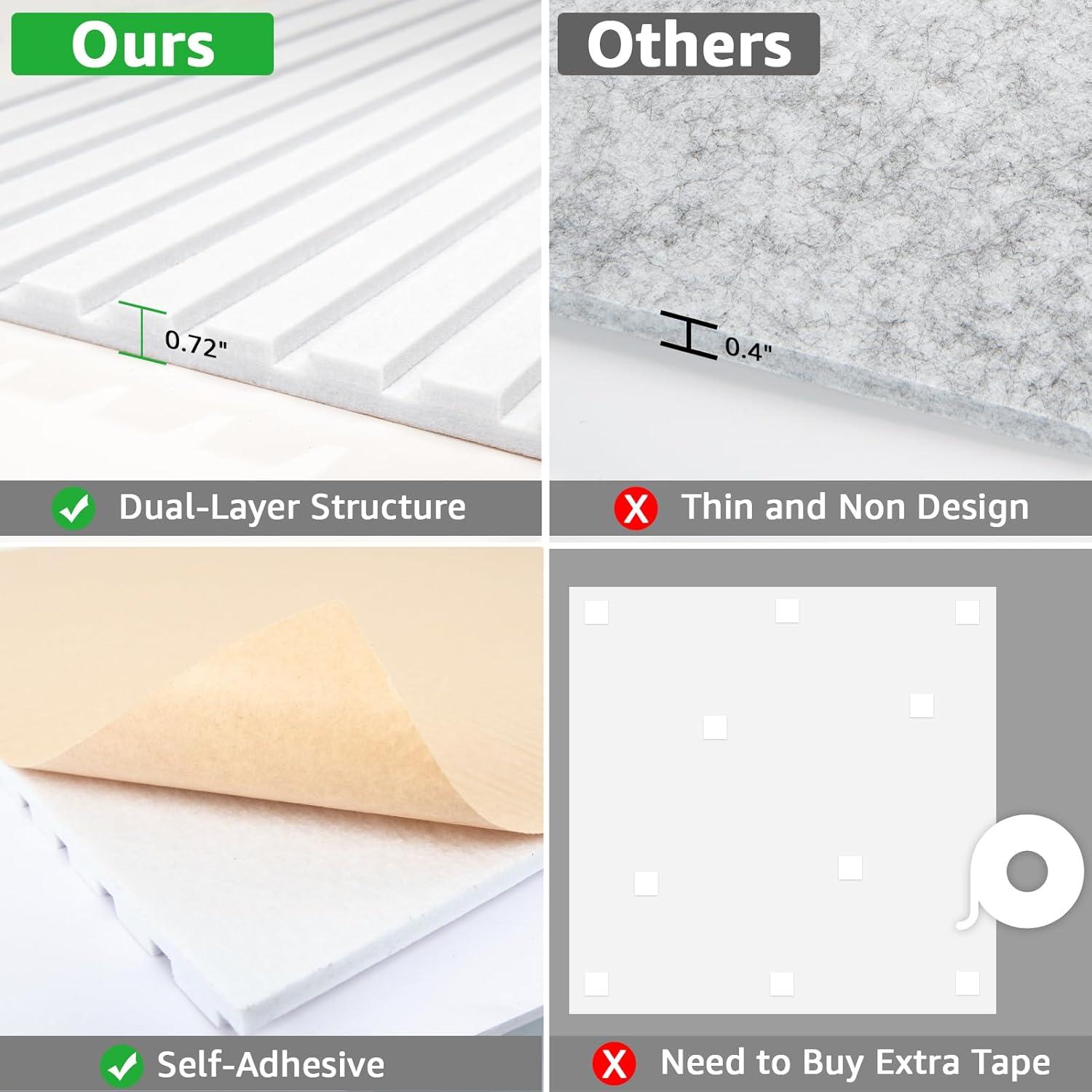 Paneles Acústicos Art3dwall 5 Pack 120x60 cm Aislantes Blancos