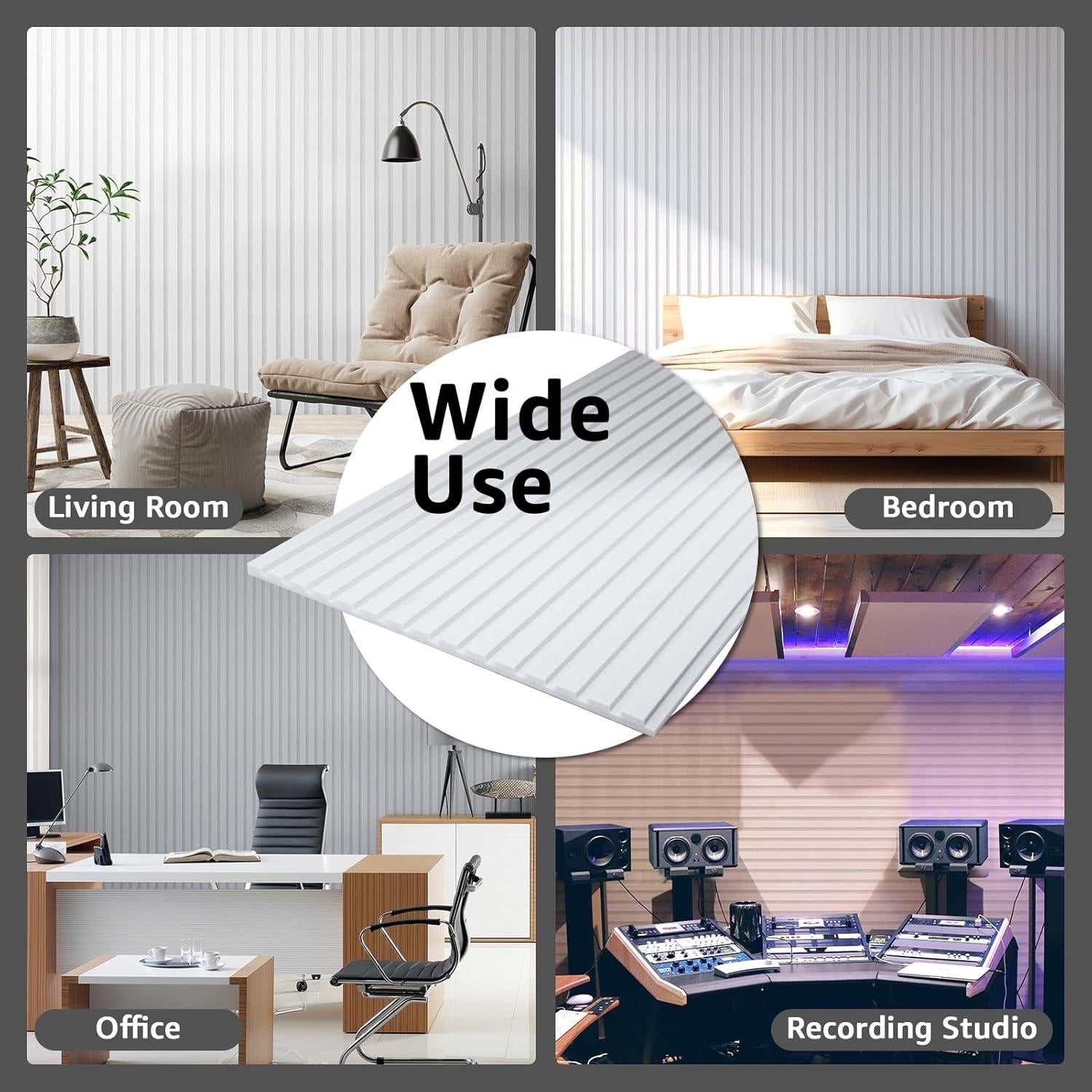 Paneles Acústicos Art3dwall 5 Pack 120x60 cm Aislantes Blancos