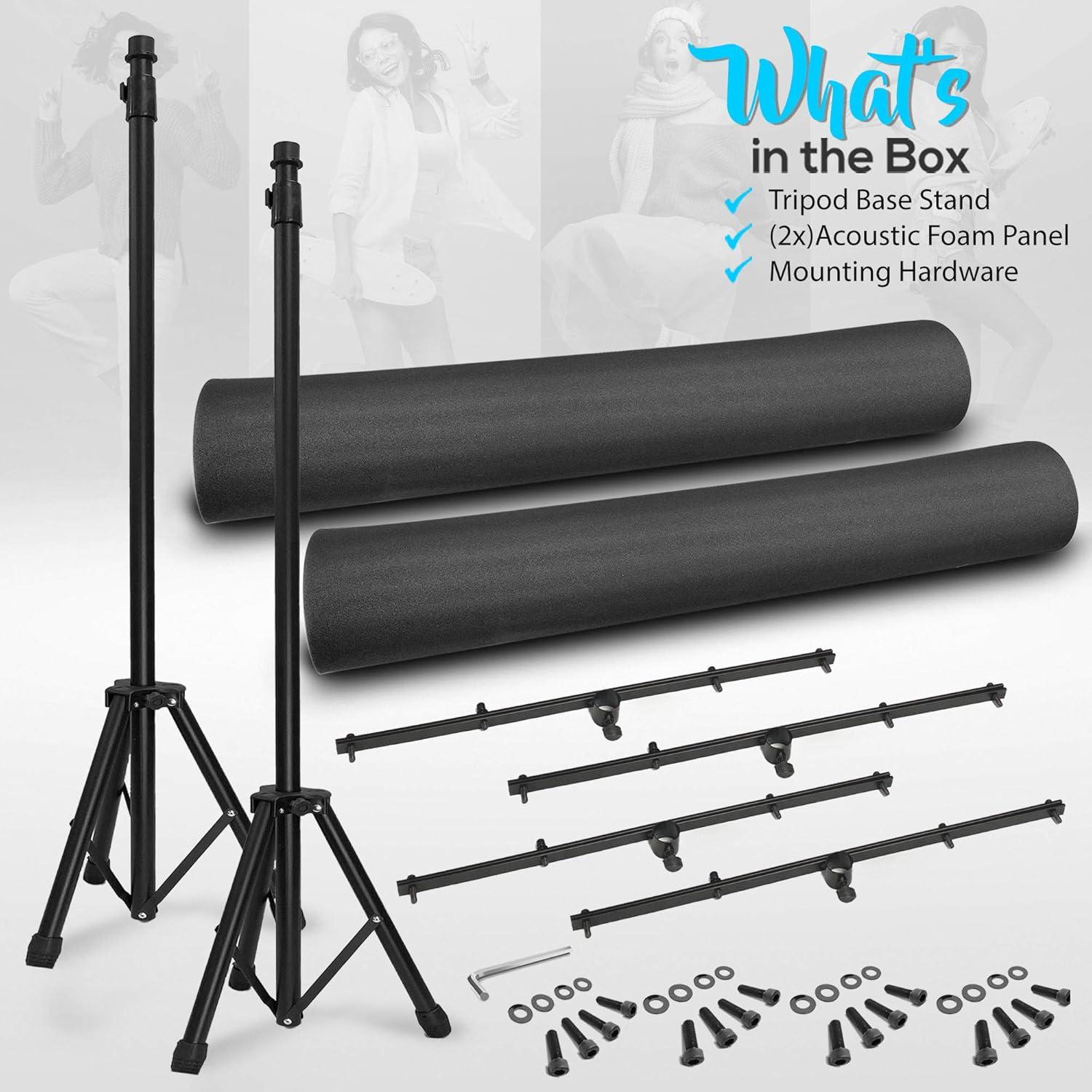 Panel Acústico Pyle PSIP24X2 con Soporte Tripode, 2 Paquete