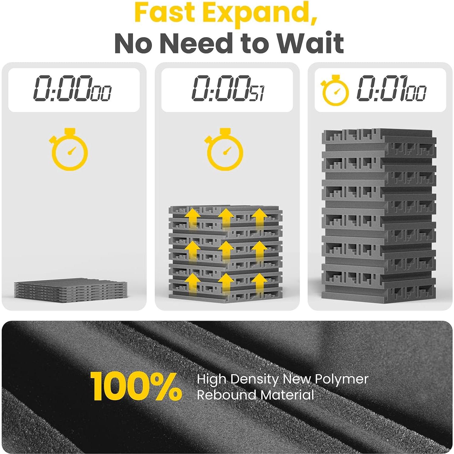 Paquete de 12 Paneles Aislantes Acústicos 30.48x30.48cm - Negro y Gris