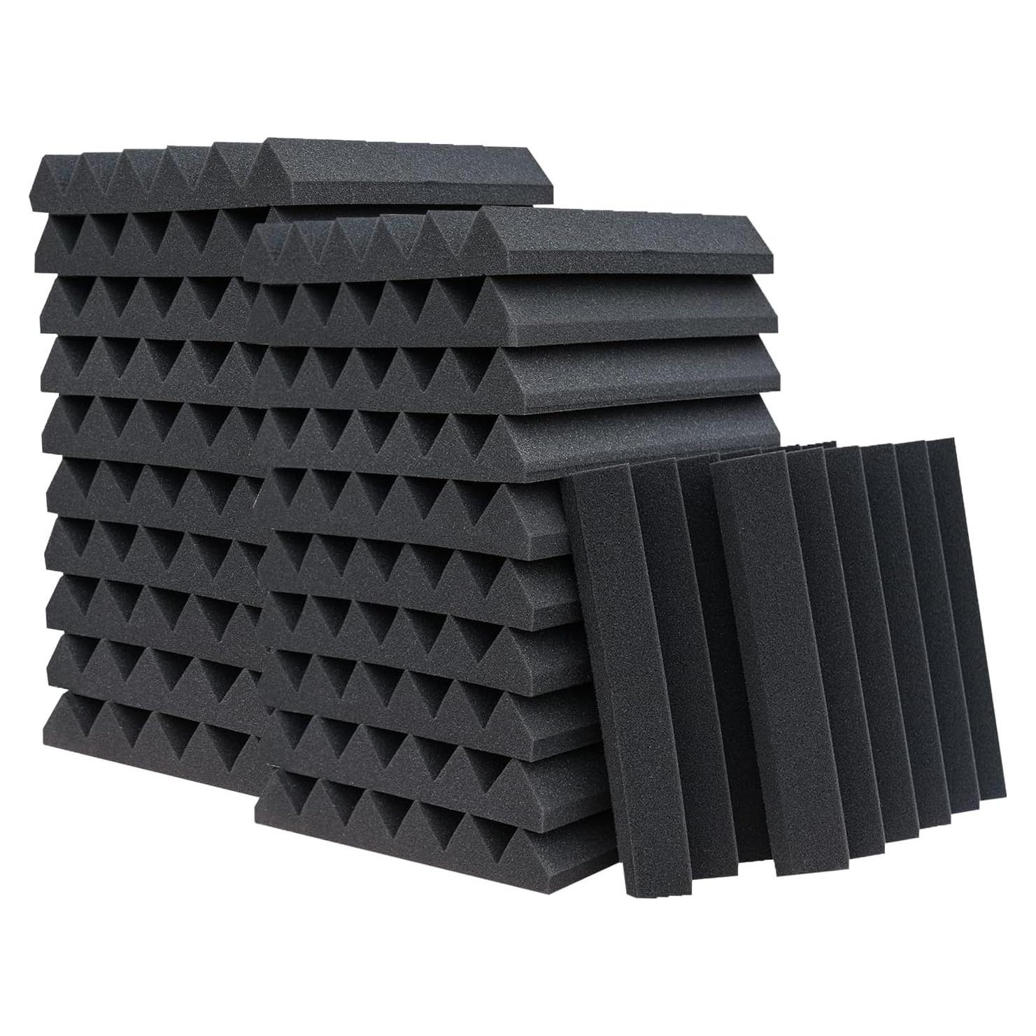 Paquete de 24 Paneles Acústicos KTOESHEO 30.48x30.48cm Negro