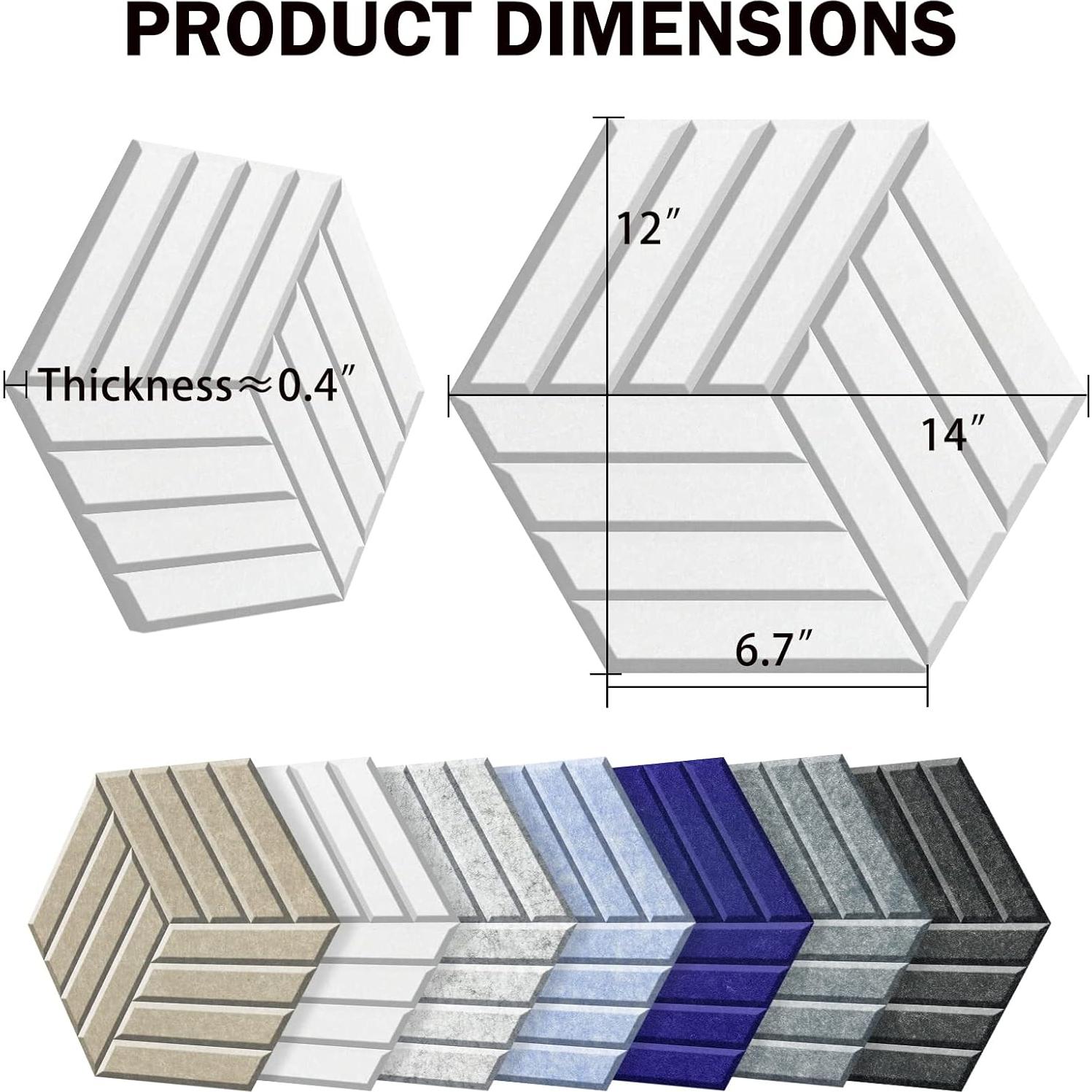 Paneles Acústicos Autoadhesivos 12 Piezas 35.6x30.5x1.0 cm Gris