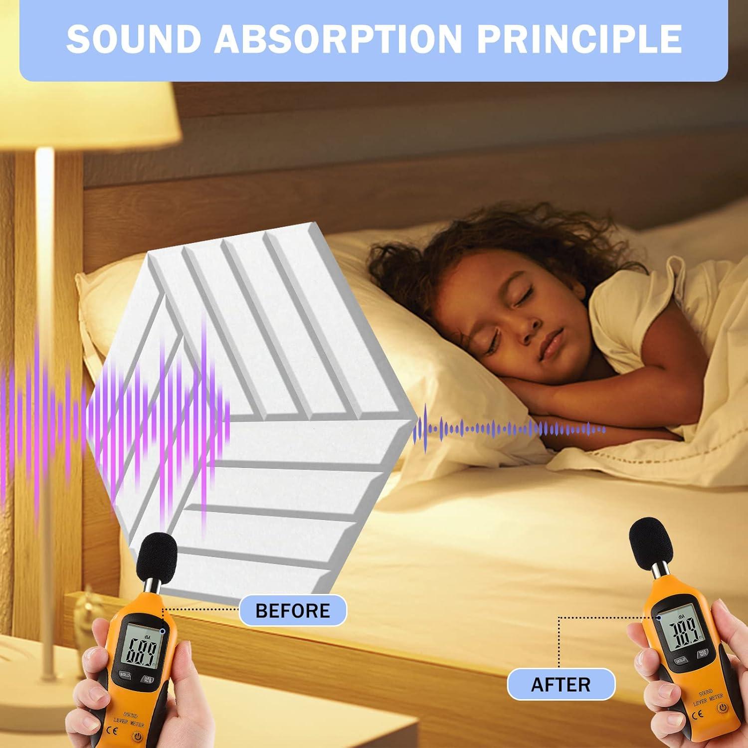 Paneles Acústicos Autoadhesivos 12 Piezas 35.6x30.5x1.0 cm Gris