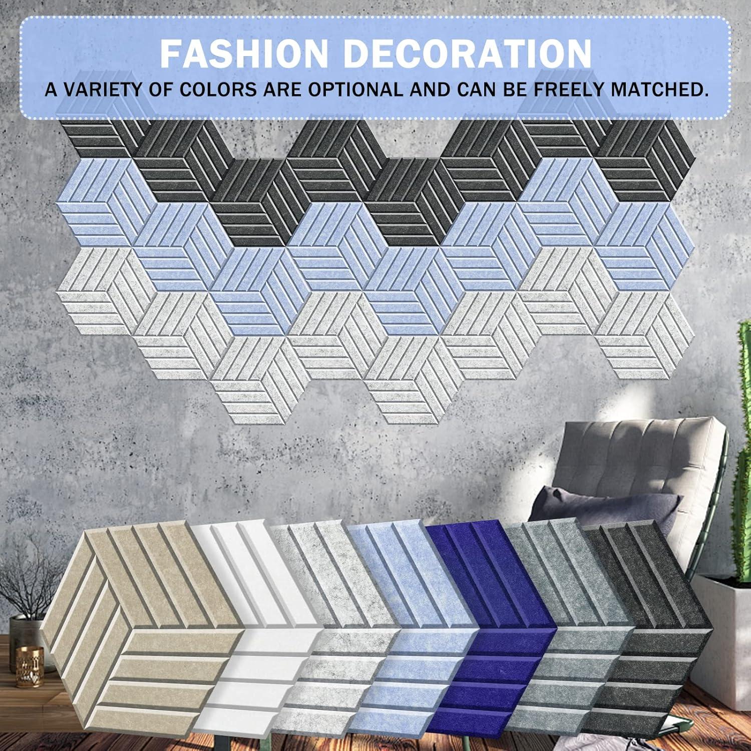 Paneles Acústicos Autoadhesivos 12 Piezas 35.6x30.5x1.0 cm Gris