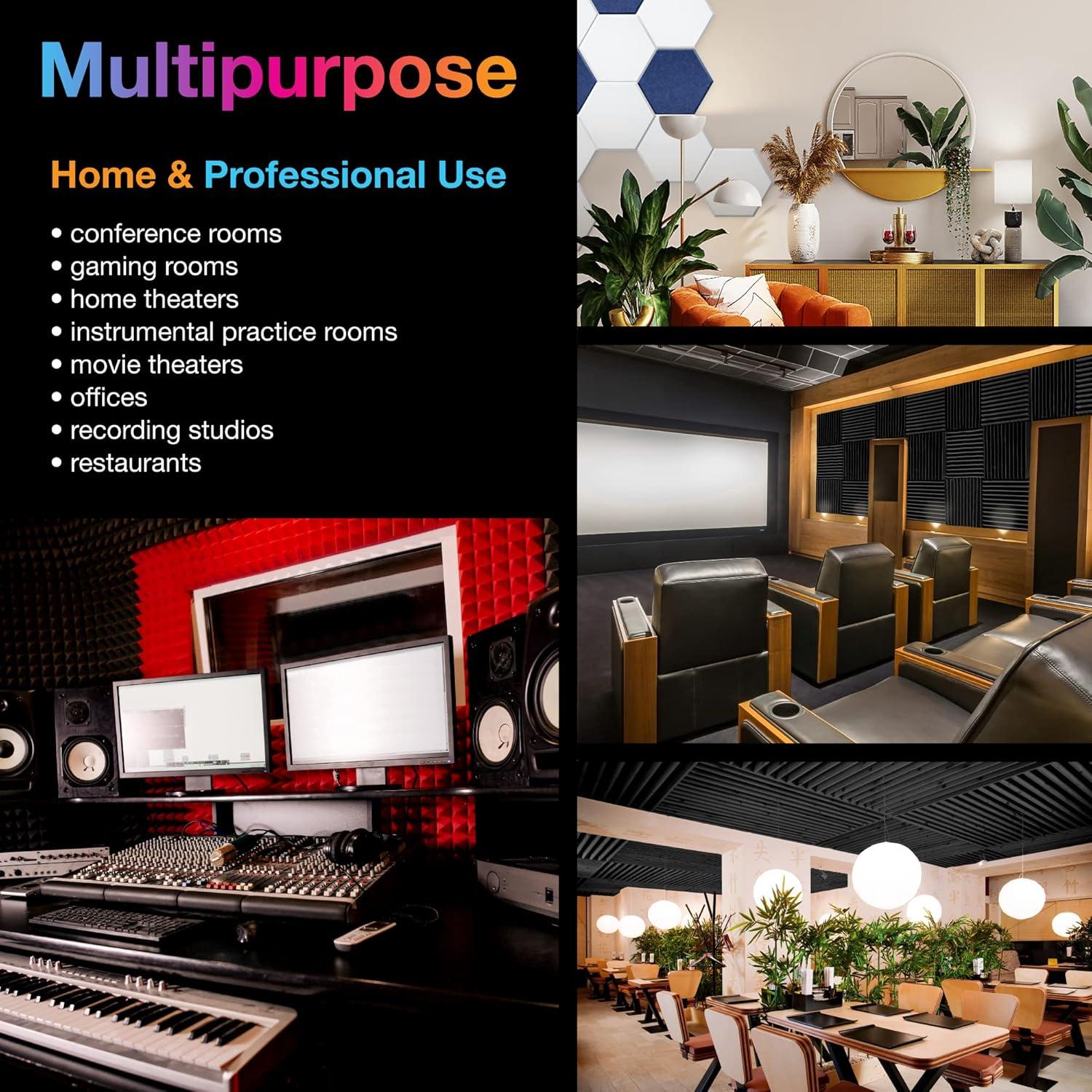 Paneles Acústicos Sonic Acoustics 24 Piezas 2"x30.48cm