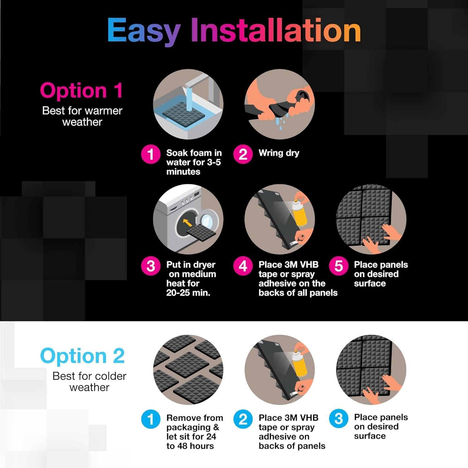 Paneles Acústicos Sonic Acoustics 24 Piezas 2"x30.48cm