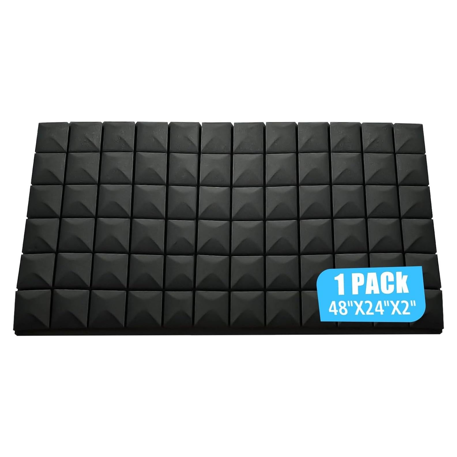 Paneles de Espuma Acústica Hwliyutai 121.92x60.96x5.08cm Negro