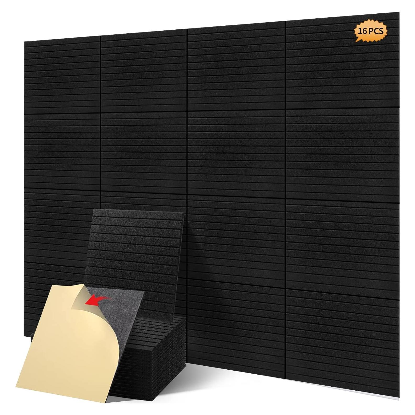 Paneles Acústicos HIJIRH 16 Pcs 30.48x30.48 cm Negro