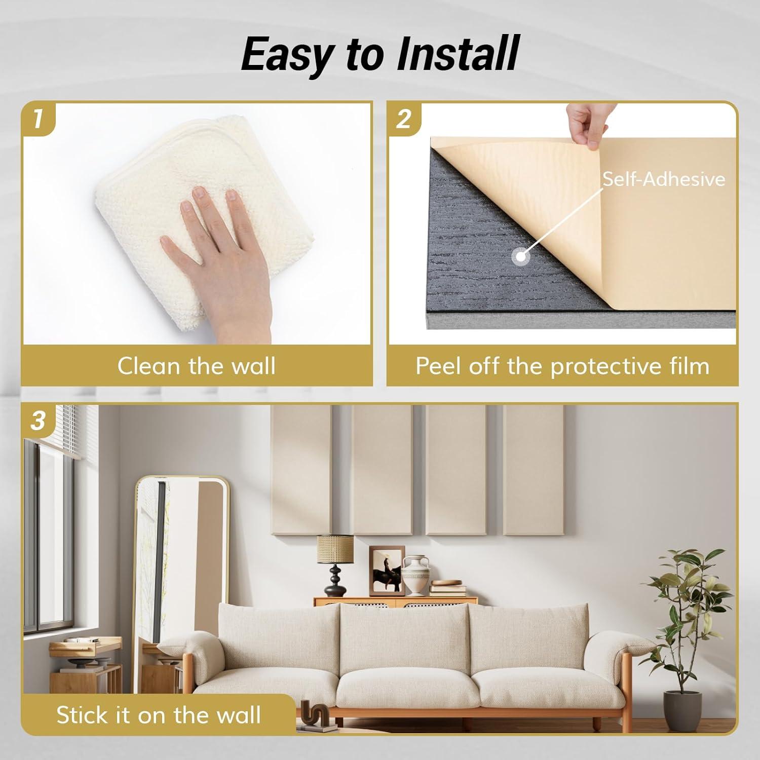 Panel Acústico TONOR 4 PCS Beige 90x30x6 cm Aislante