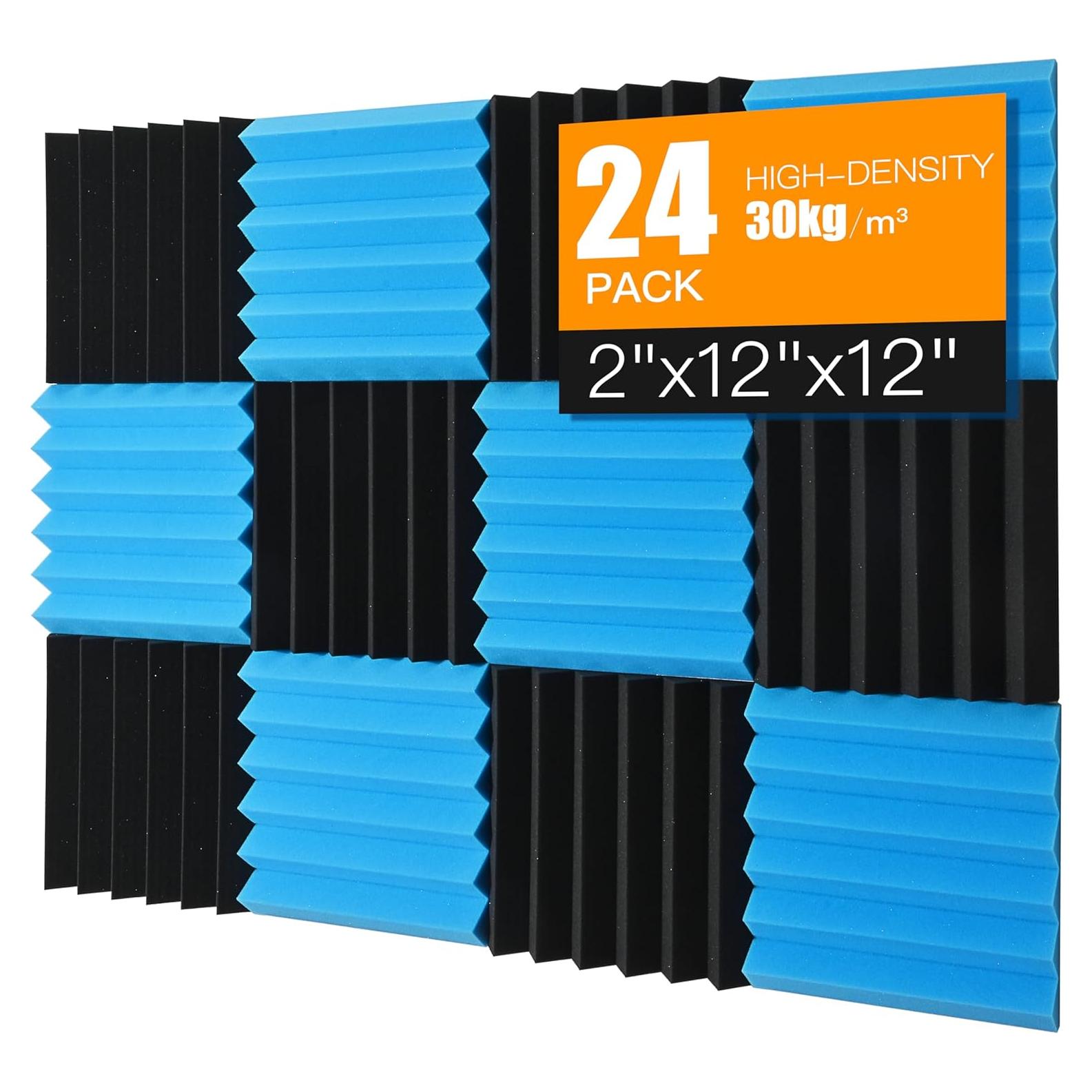 Paneles Acústicos de Espuma SAIQIANG 24 Paquetes 5.08x30.48 cm