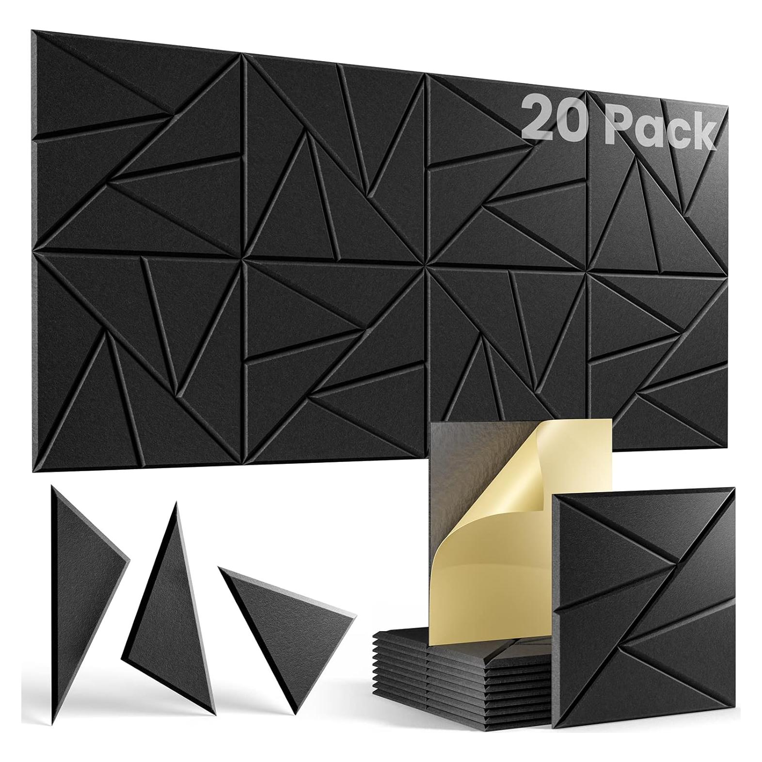 Paneles Acústicos Autoadhesivos Lebenforce 20 Piezas 30.48x30.48cm