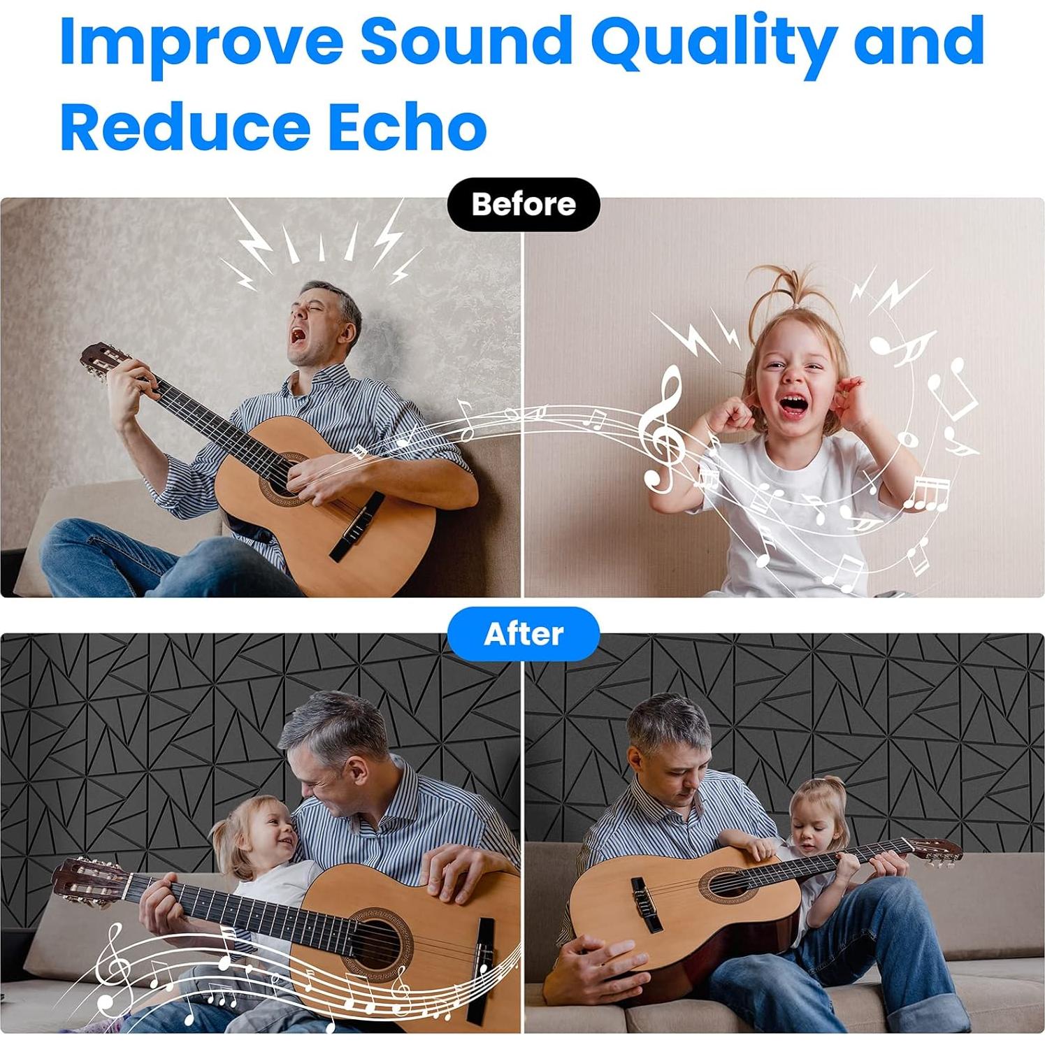 Paneles Acústicos Autoadhesivos Lebenforce 20 Piezas 30.48x30.48cm