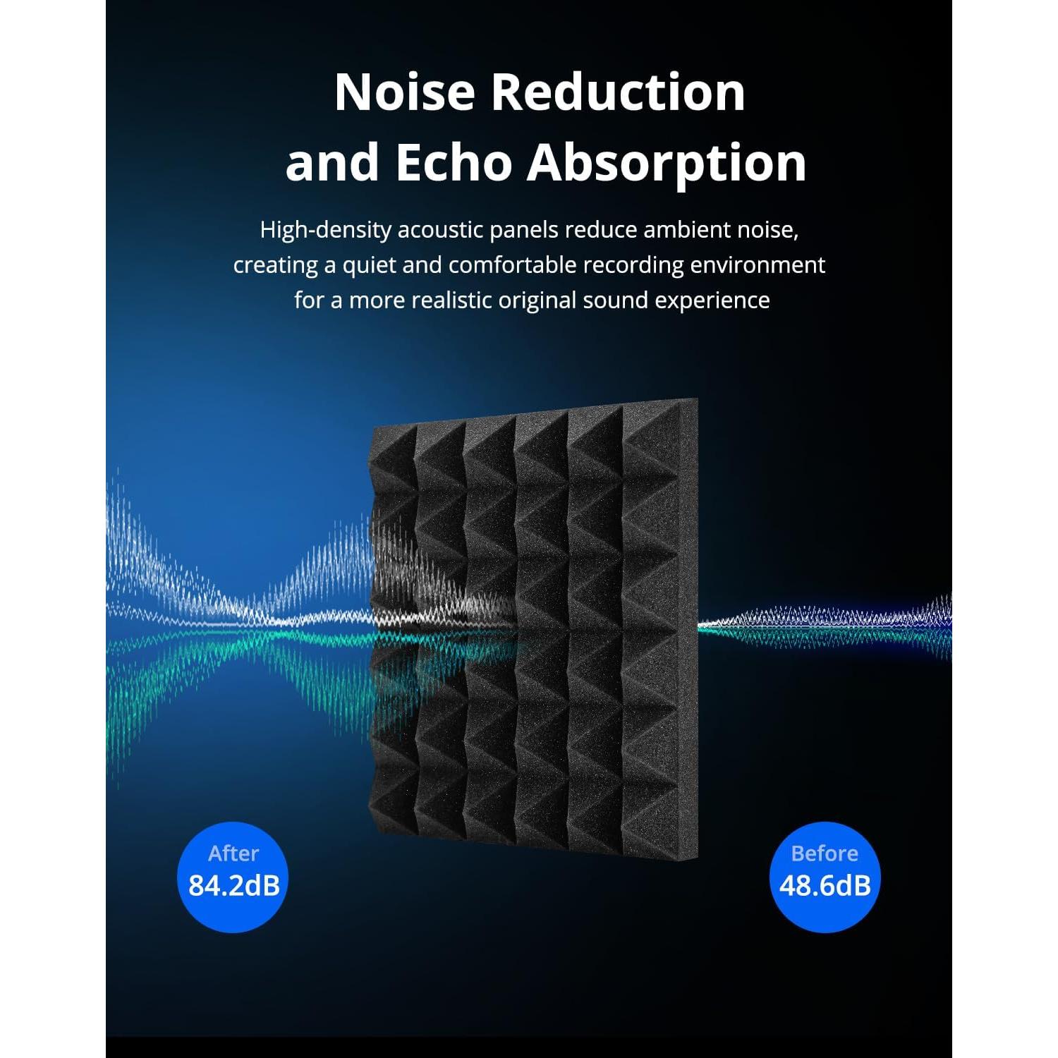 Paneles Acústicos Kuchoow Autoadhesivos 24 Piezas 30.48 cm