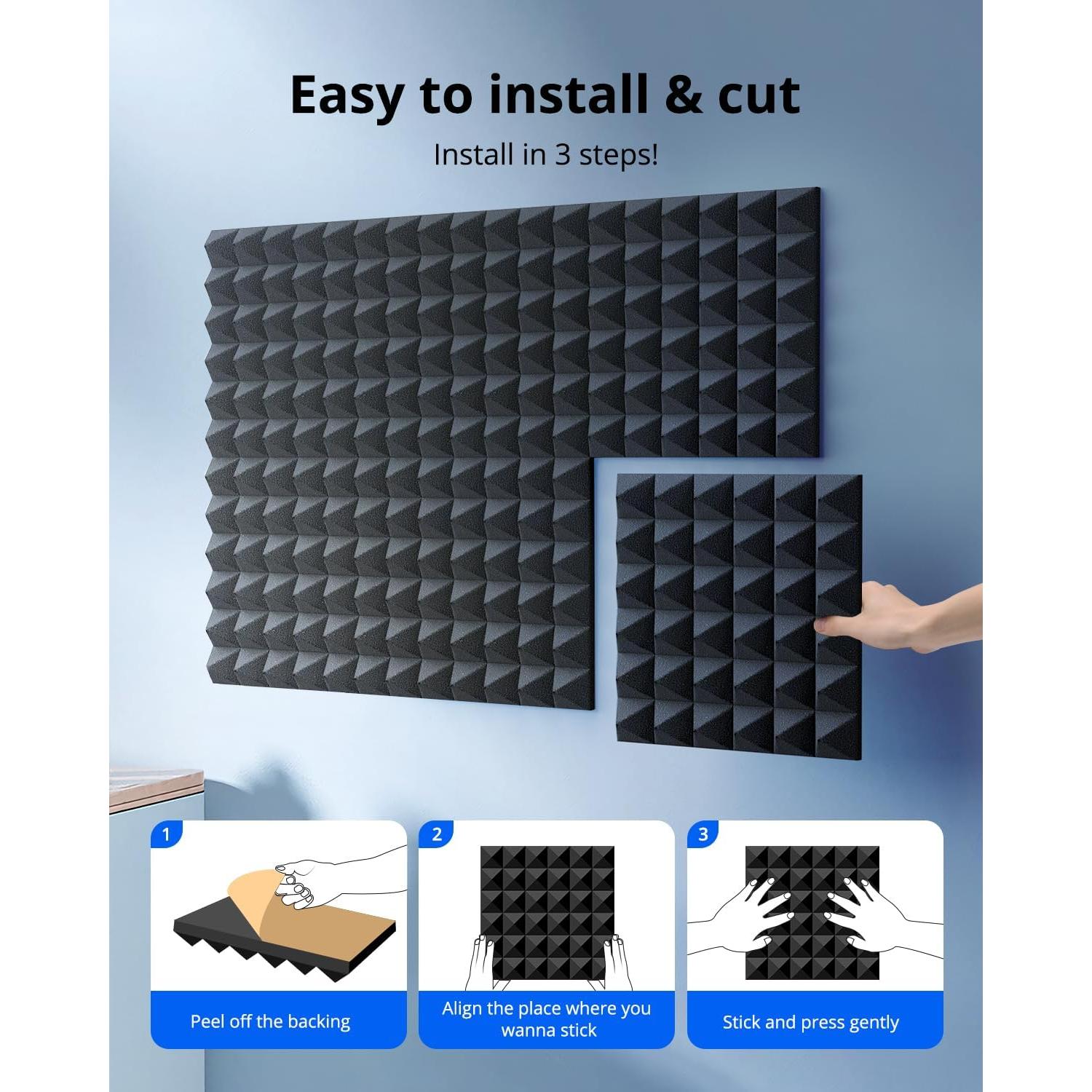 Paneles Acústicos Kuchoow Autoadhesivos 24 Piezas 30.48 cm