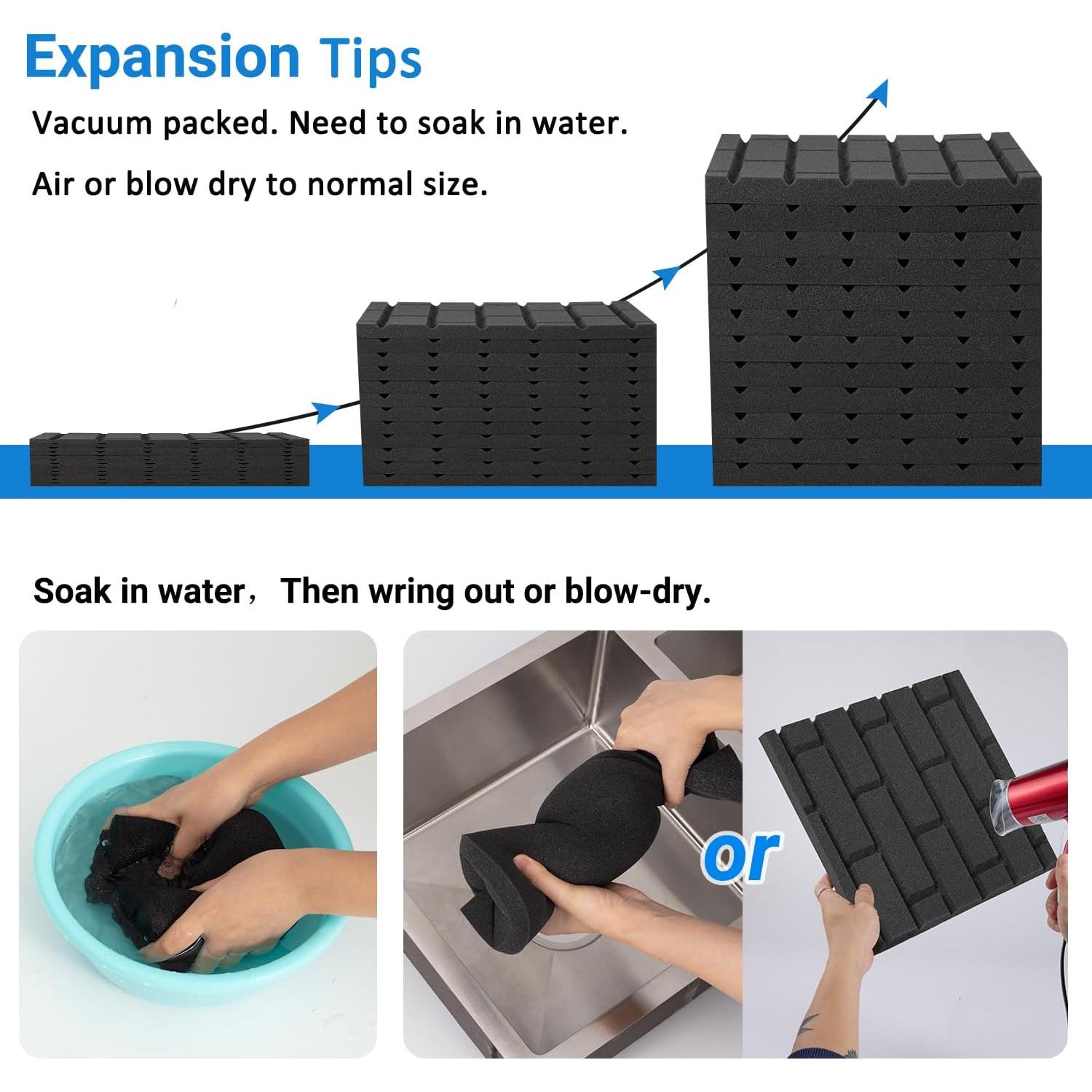 Sound Proof Foam Panels, Kuchoow 12 Pack Acoustic Panels 1" X 12" X 12" Sound Absorbing Noise Cancelling Wall Panels for Studio/Living Room/Bedroom Soundproofing(Come with Adhesive Sticker)