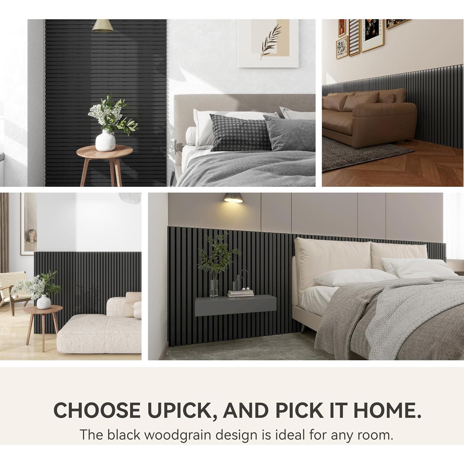 Paneles Acústicos Absorbentes Upick 16 Piezas 48x61cm Negro Mate