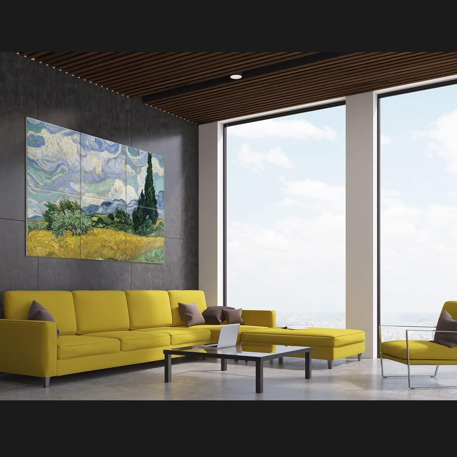 Paneles Acústicos Artísticos JBER 182.88x121.92cm Campo de Trigo y Ciprés