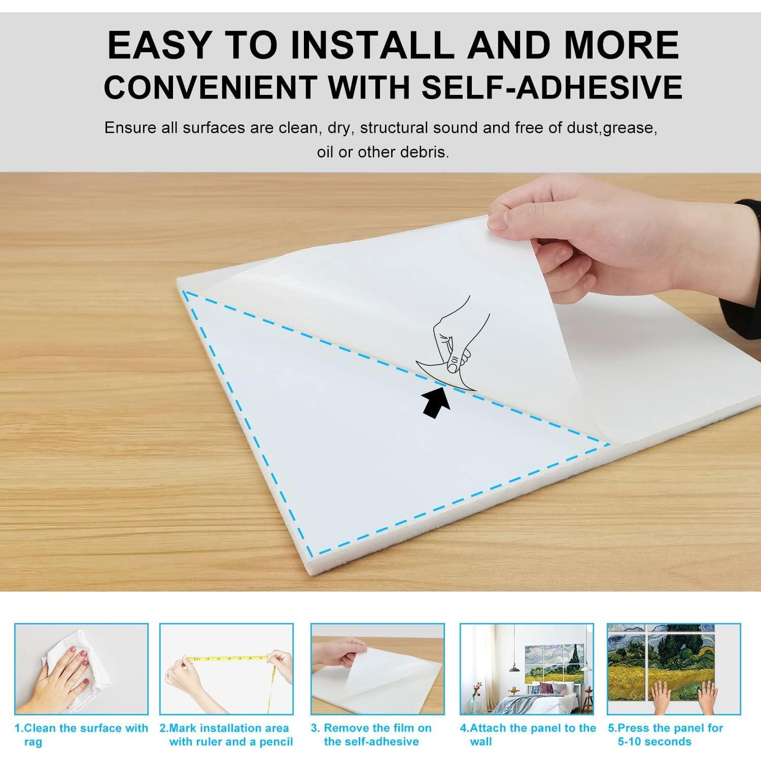 Paneles Acústicos Artísticos JBER 182.88x121.92cm Campo de Trigo y Ciprés