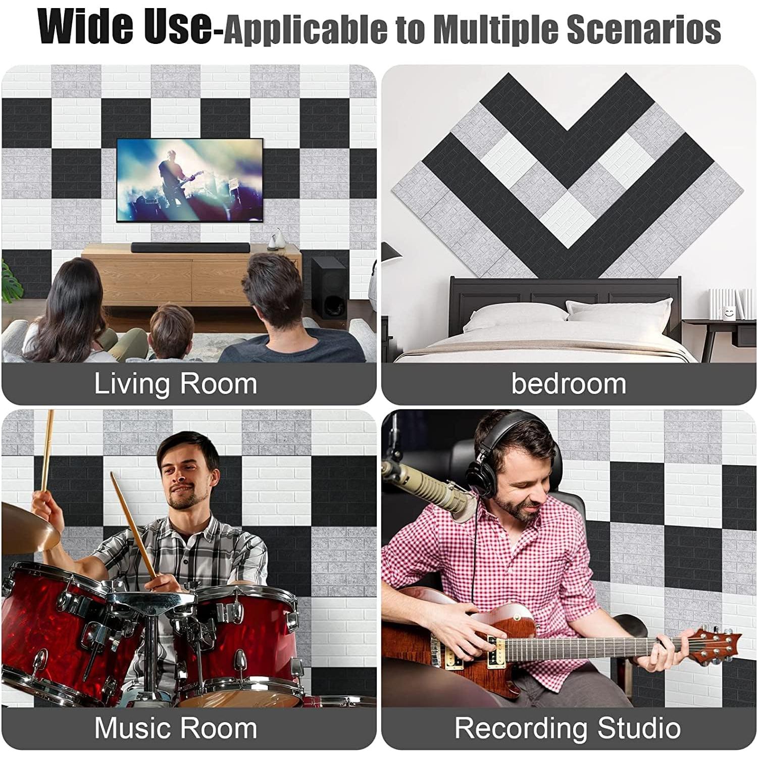 Paneles Acústicos Autoadhesivos Tutmyrea 18 PCS Ladrillo Gris