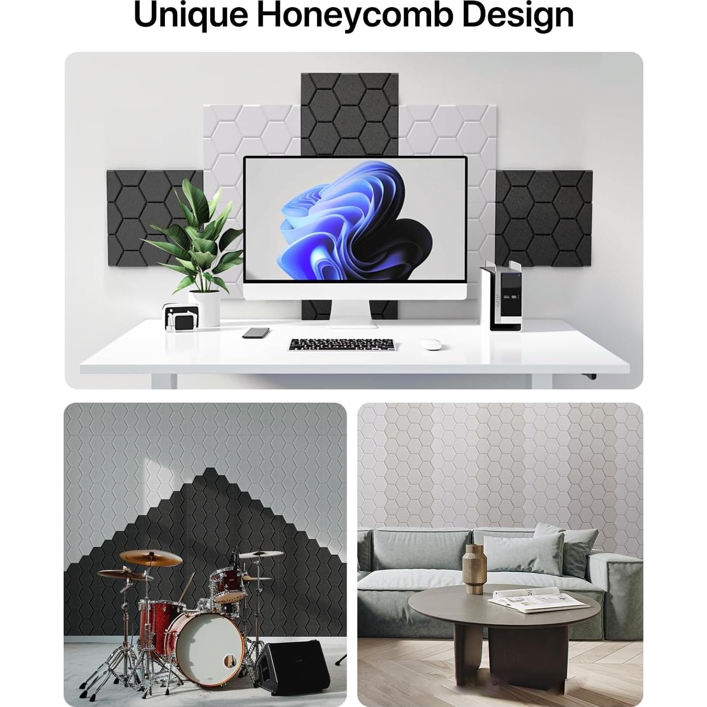 Paneles Acústicos Kuchoow 12 Piezas 30.48x30.48cm Beige