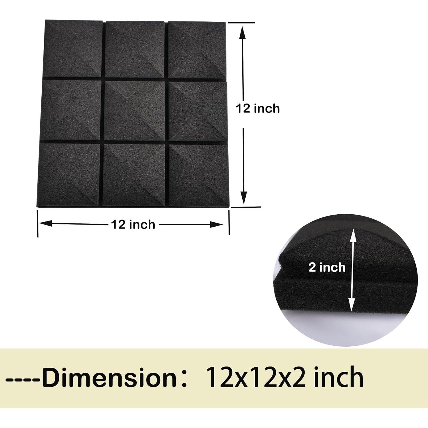 Paquete de 24 Paneles Acústicos Tipo Hongo 30x30 cm Alta Densidad