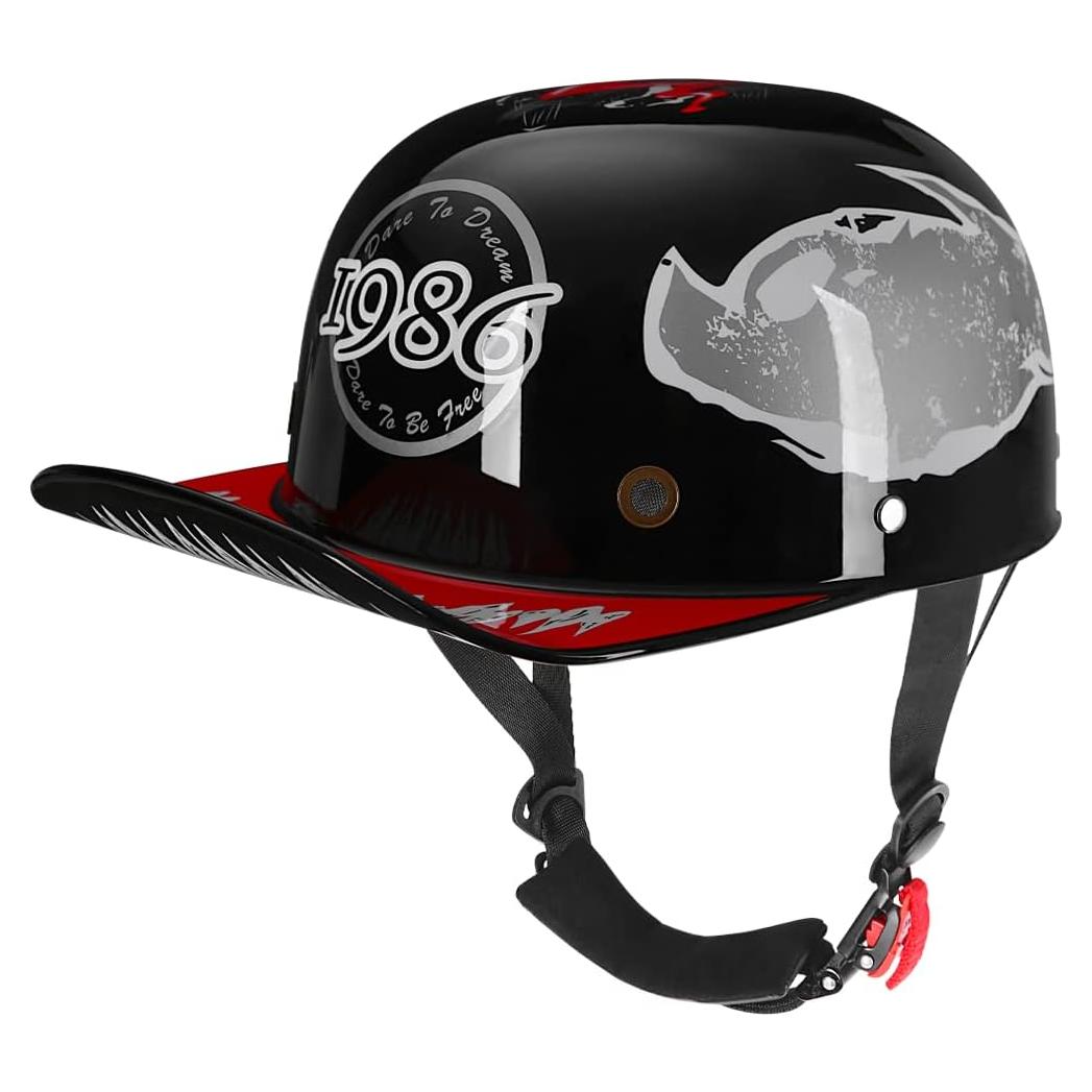 Casco Estilo Béisbol Yesmotor Mediano Fibra de Carbono
