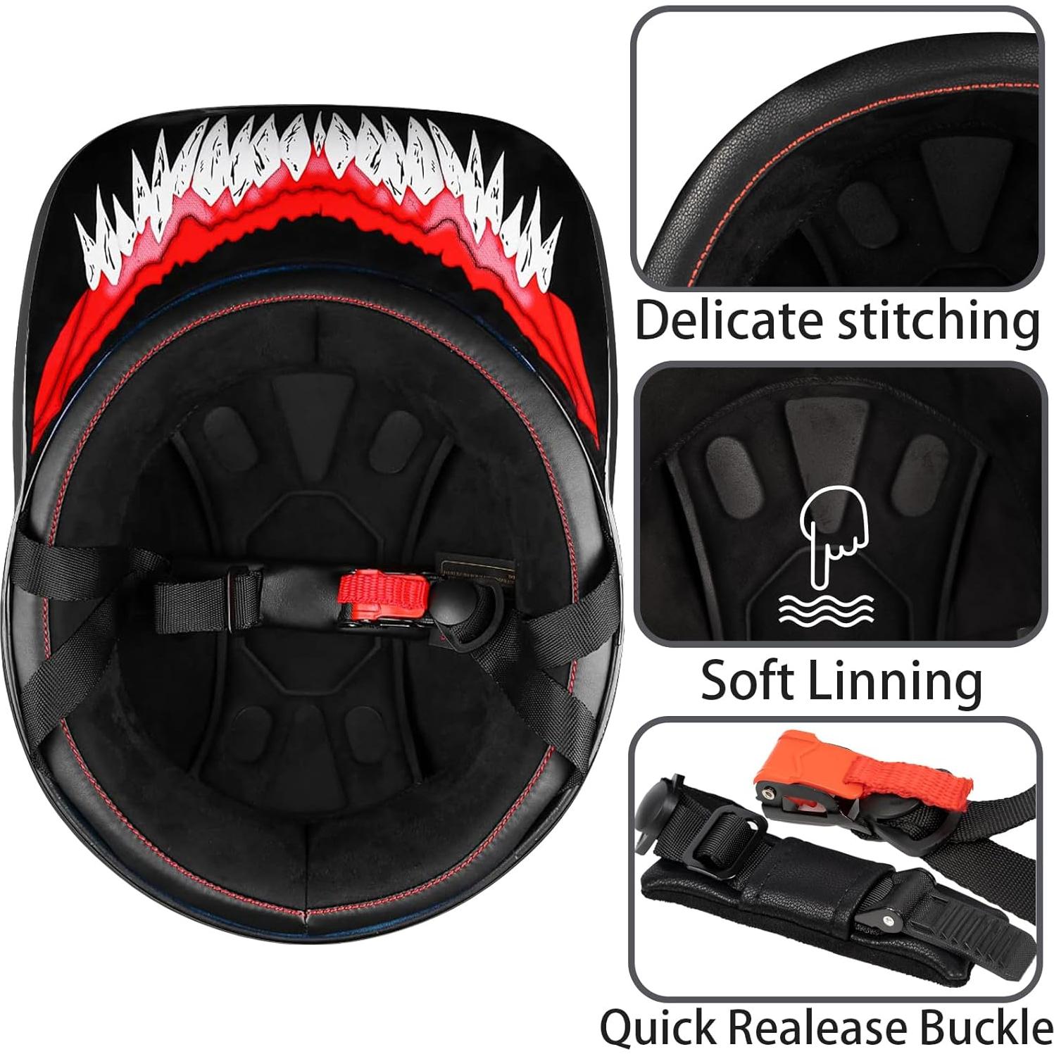 Casco Estilo Béisbol Yesmotor Mediano Fibra de Carbono