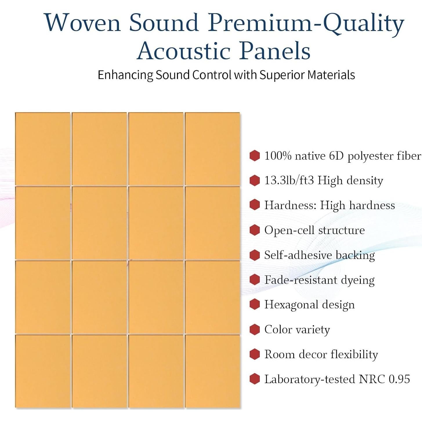 Paneles Acústicos Woven Sound 16 Piezas 40.6x30.5 cm Gris
