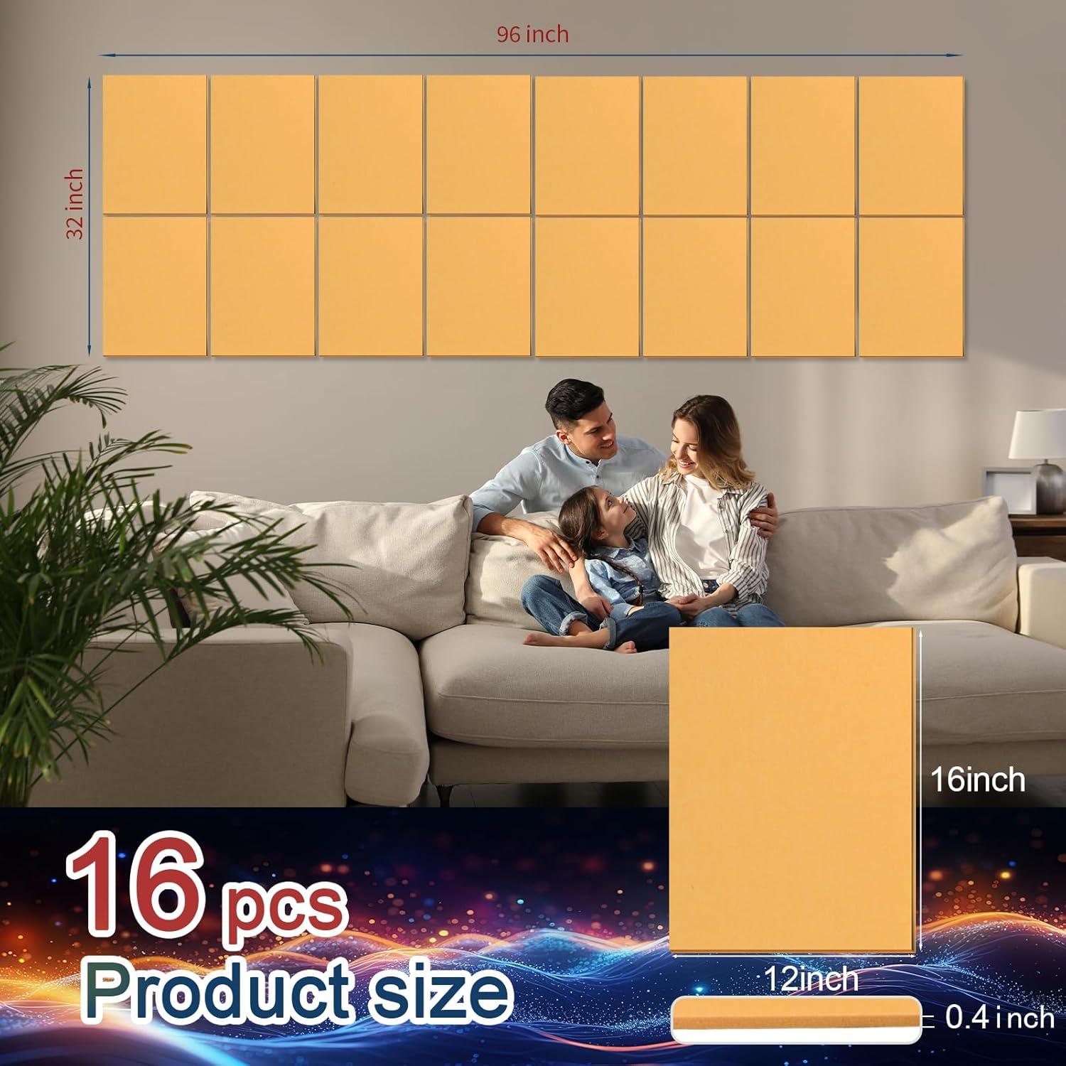 Paneles Acústicos Woven Sound 16 Piezas 40.6x30.5 cm Gris