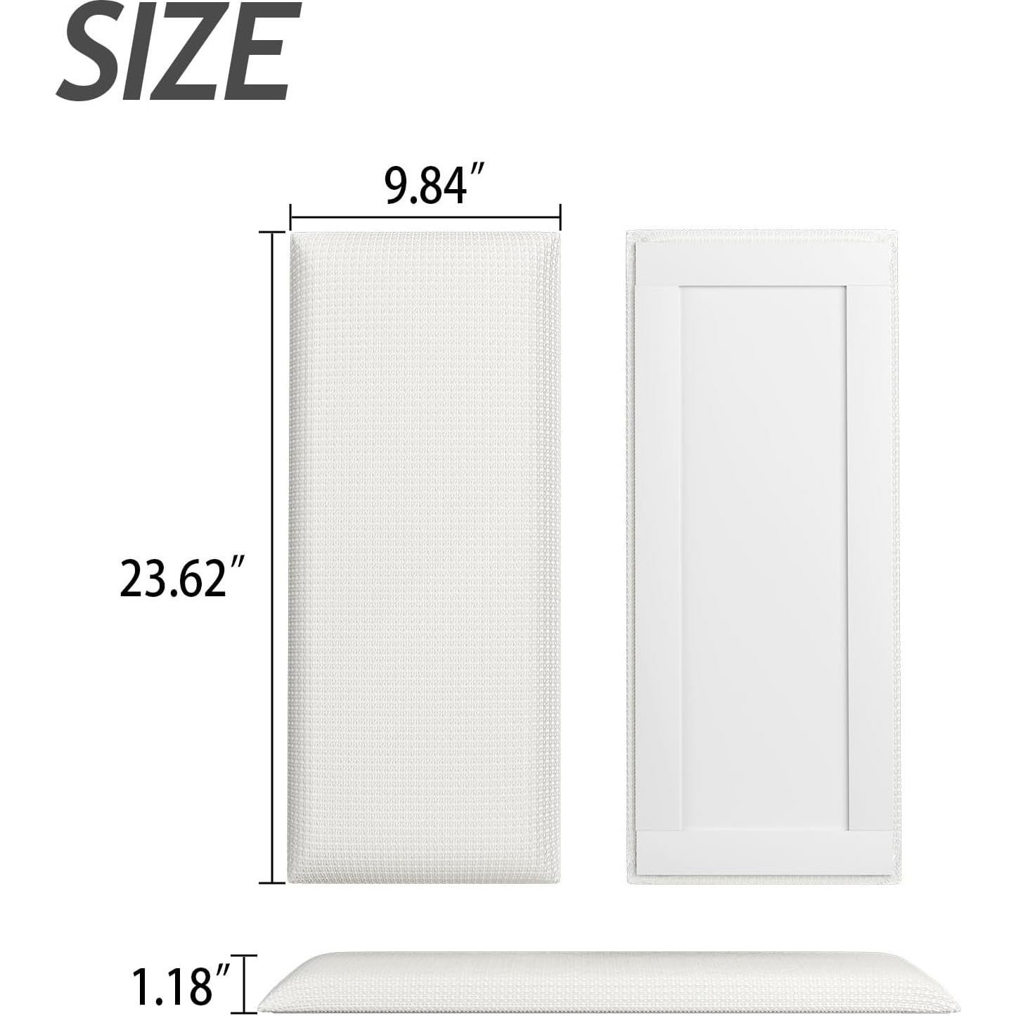 Cabecera Tapizada Beige Greymond Panel Acústico 4 Unidades