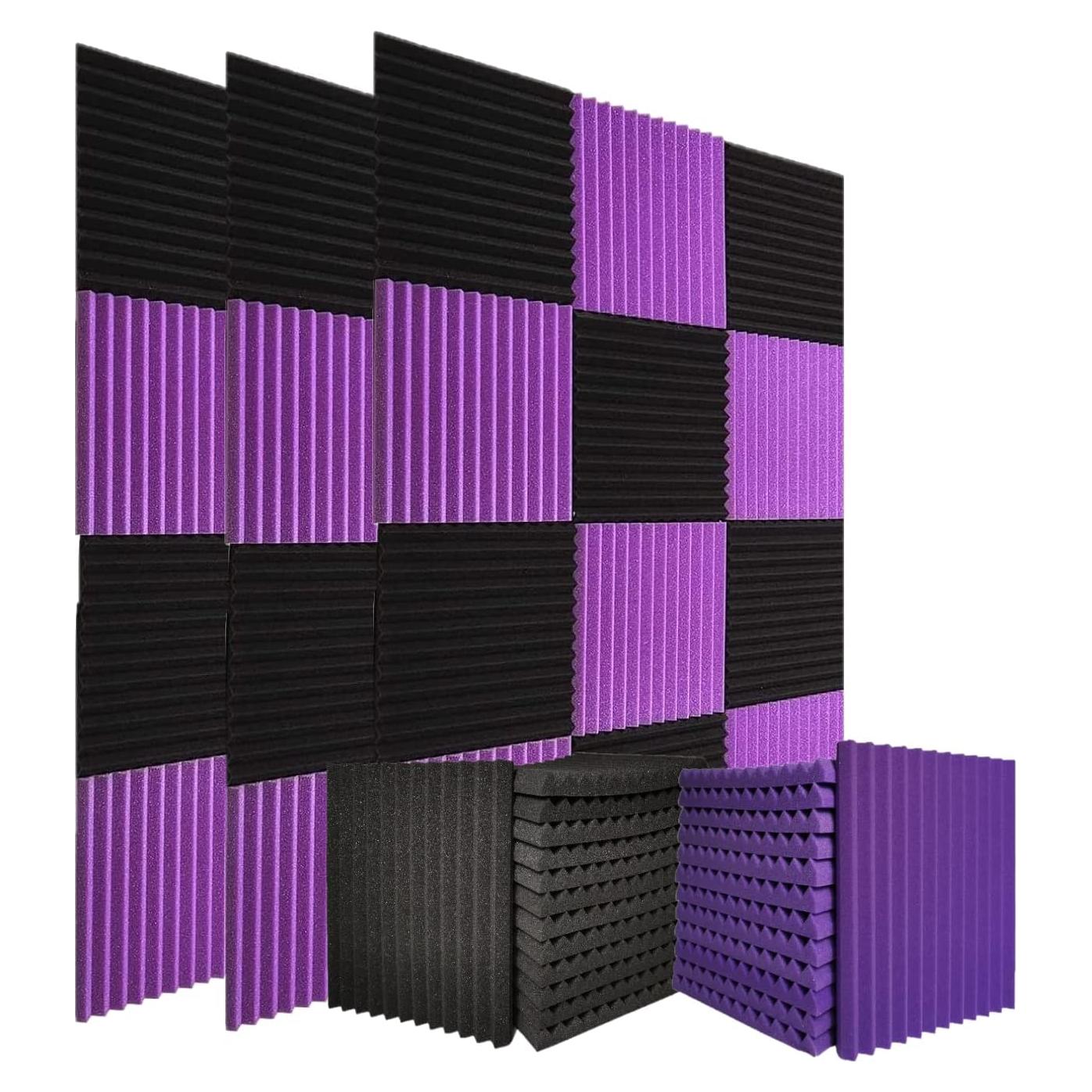 52 Paneles de Espuma Acústica 30x30x2.5cm Aislamiento Sonoro