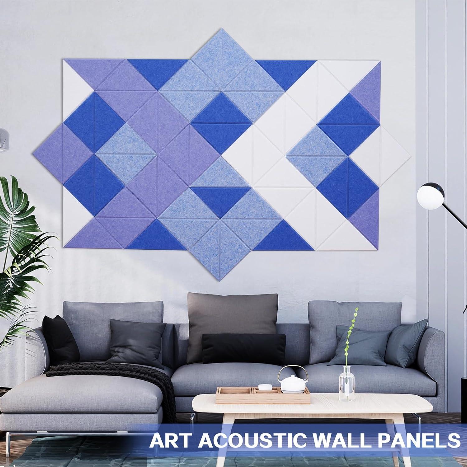 Paneles Acústicos Triangulares Autoadhesivos Tutmyrea 64 Pack 160x80cm