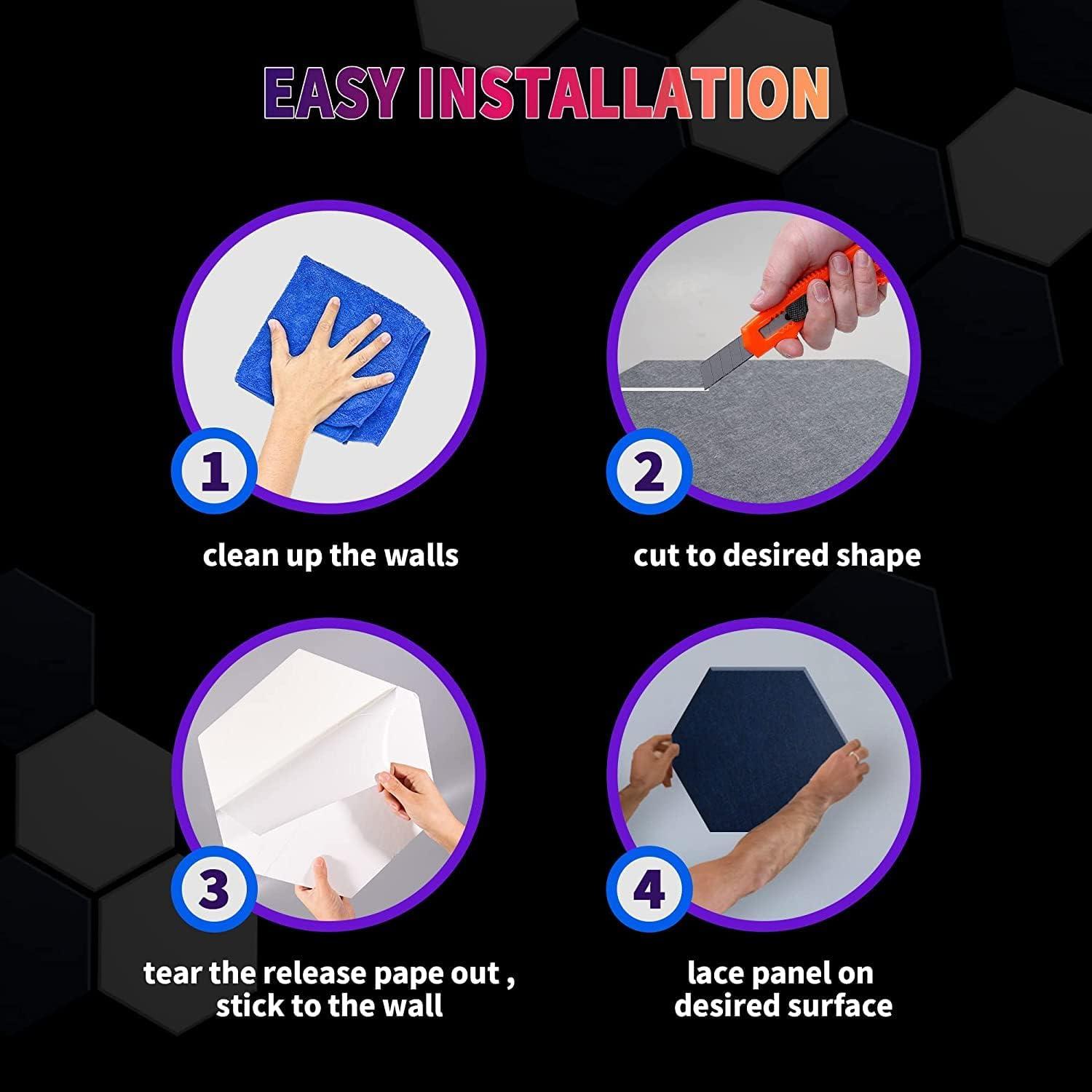 Paneles Acústicos Mollywell 12 Pcs Aislamiento Sonoro 35.56x30.48 cm