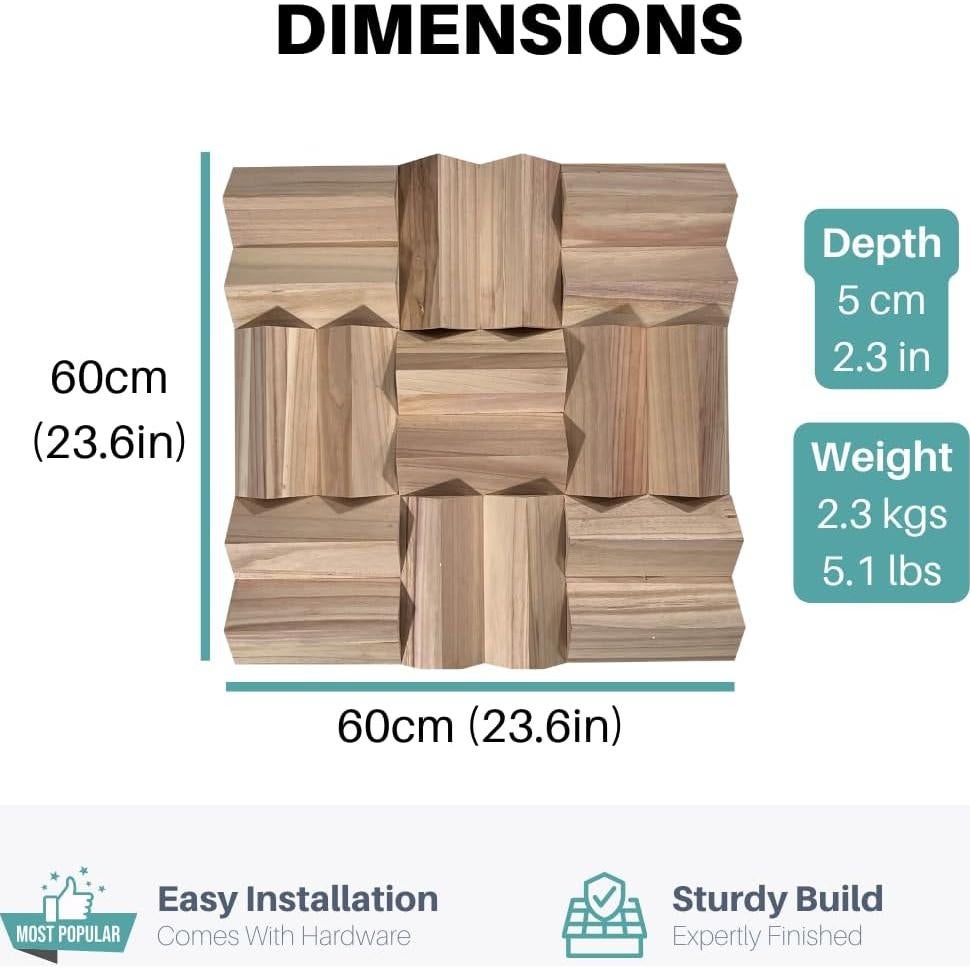 Difusor Acústico de Madera SoundAssured - Cuña 60x60cm