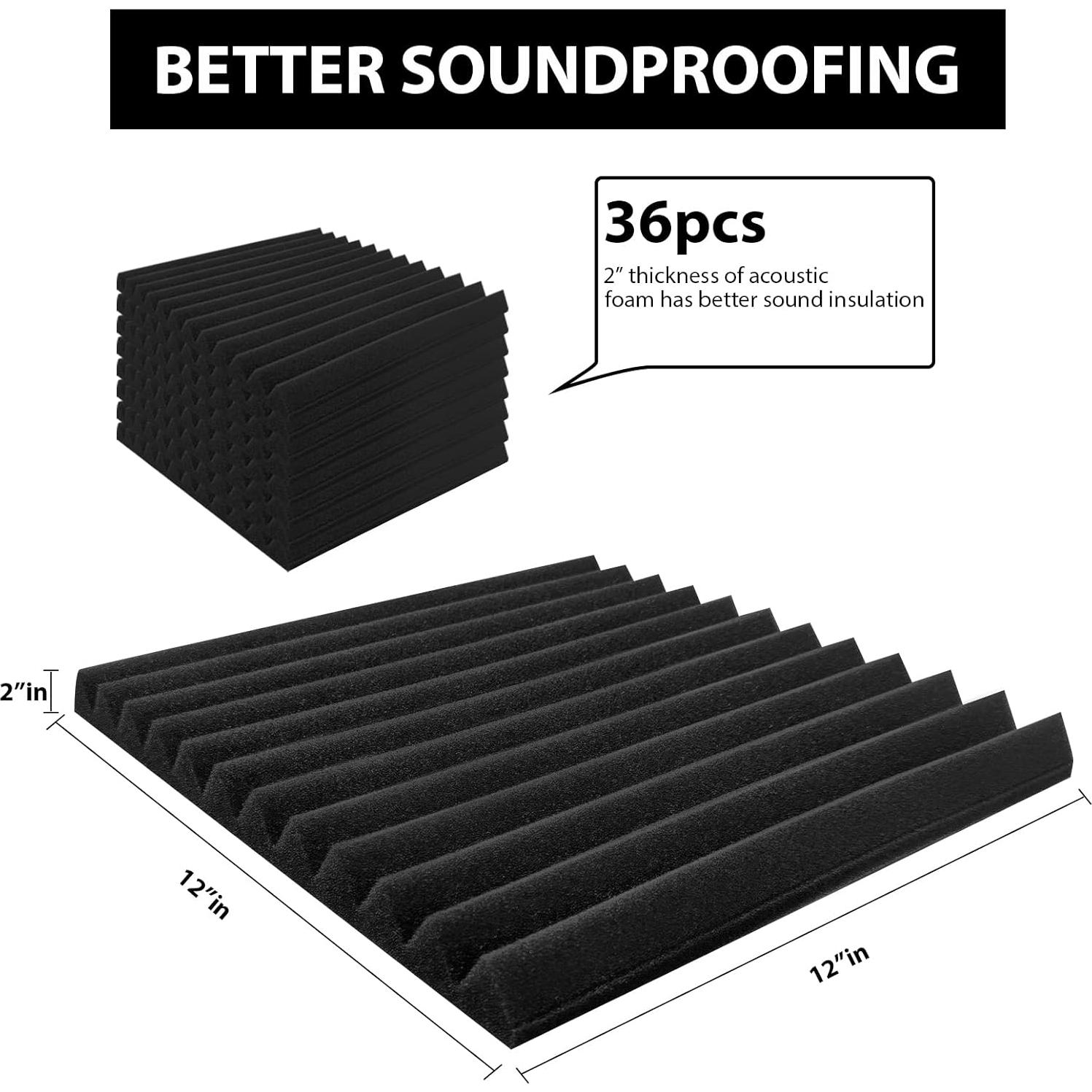 Paneles Acústicos Piramidales 30.48x30.48 cm - Paquete de 36