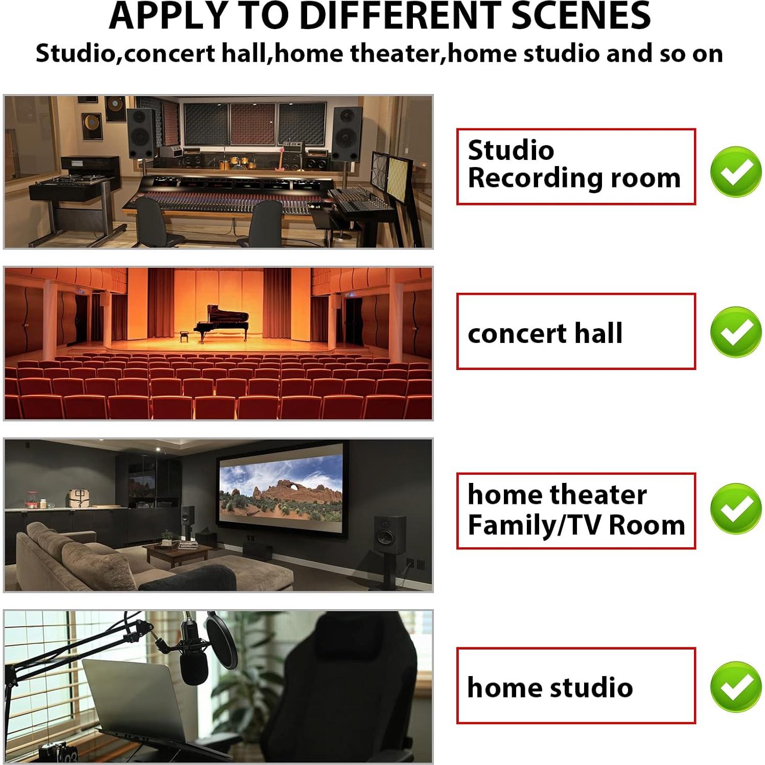 Paneles Acústicos Piramidales 30.48x30.48 cm - Paquete de 36