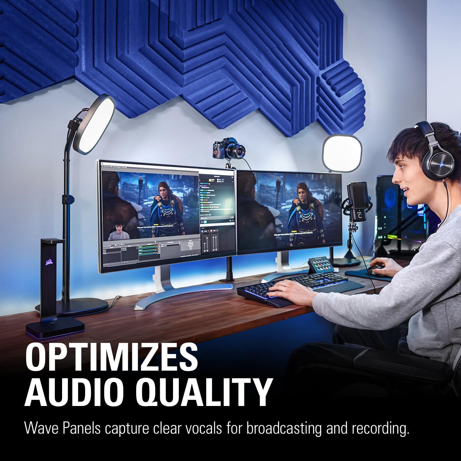 Paneles Acústicos Elgato Wave - Set de 6 Azul, Doble Densidad