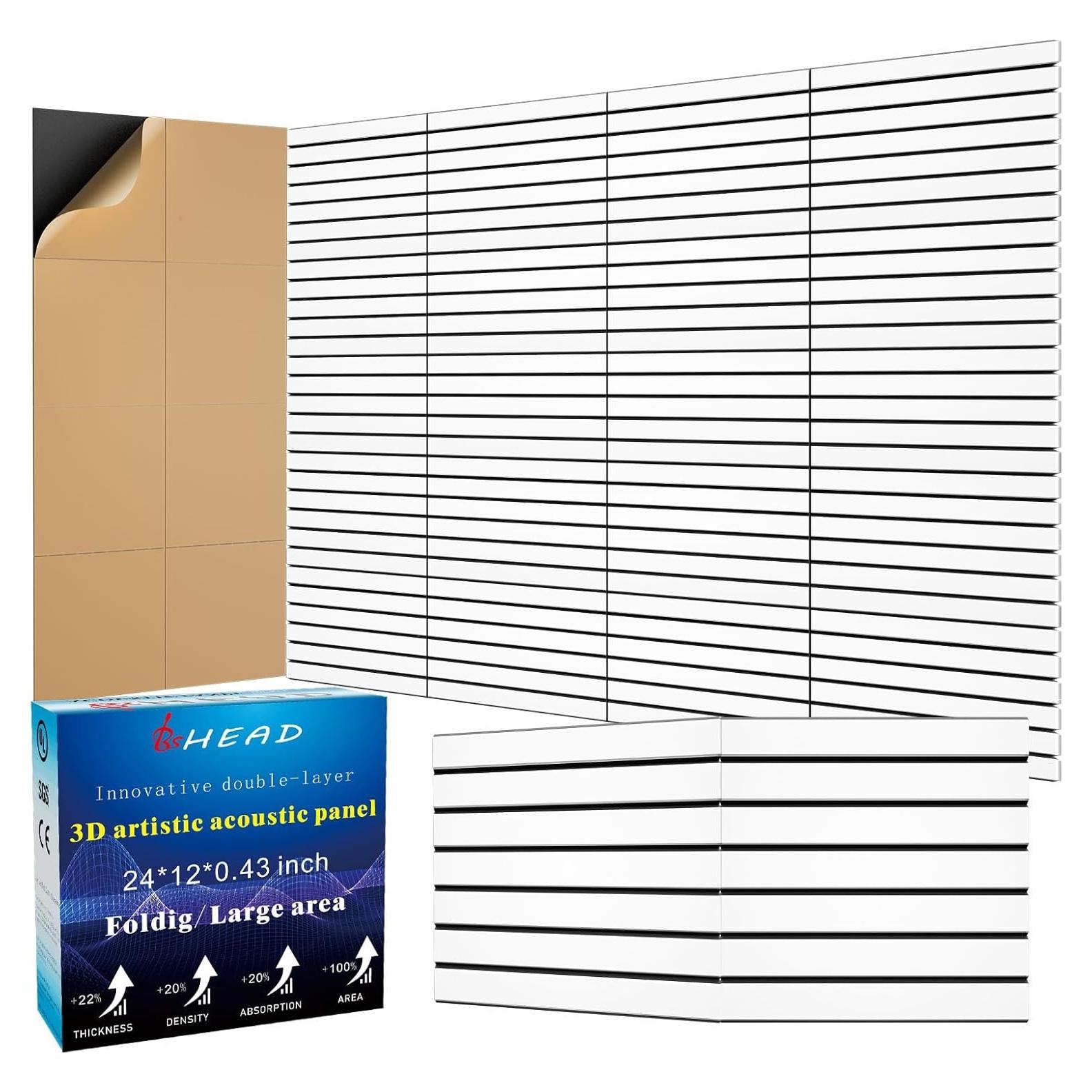 Paquete de 6 Paneles Aislantes de Sonido BSHEAD 61x30.5cm