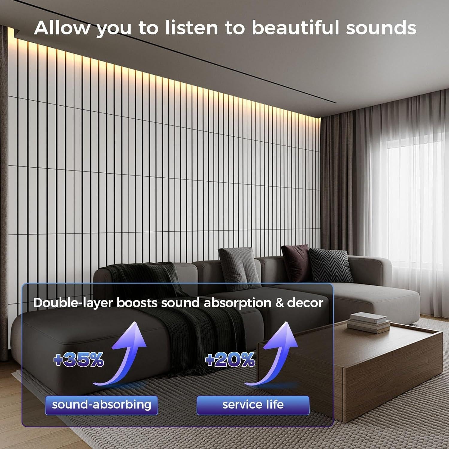 Paquete de 6 Paneles Aislantes de Sonido BSHEAD 61x30.5cm