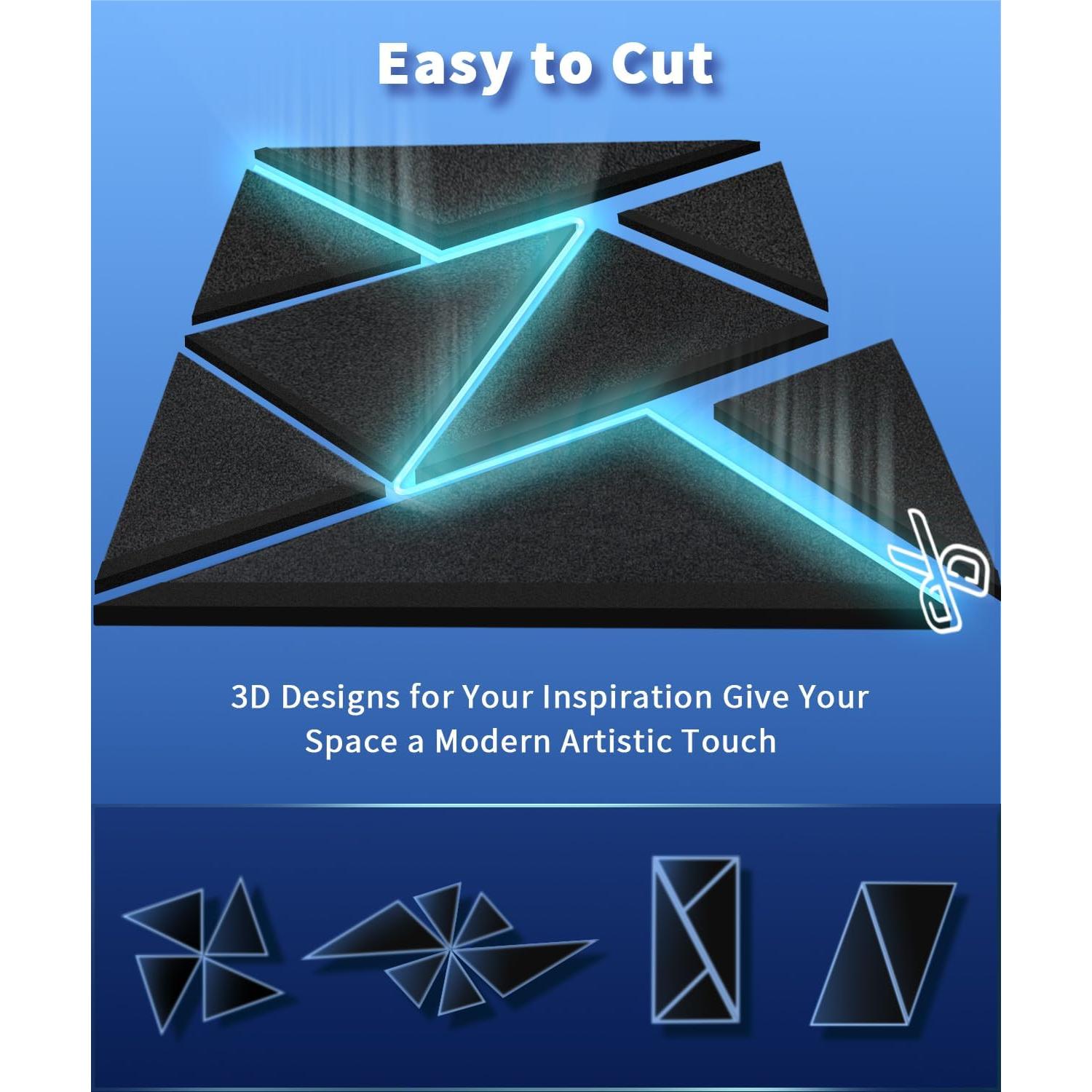 Paquete de 18 Paneles Acústicos Autoadhesivos ARTOOWALL 30.48x30.48cm Negro