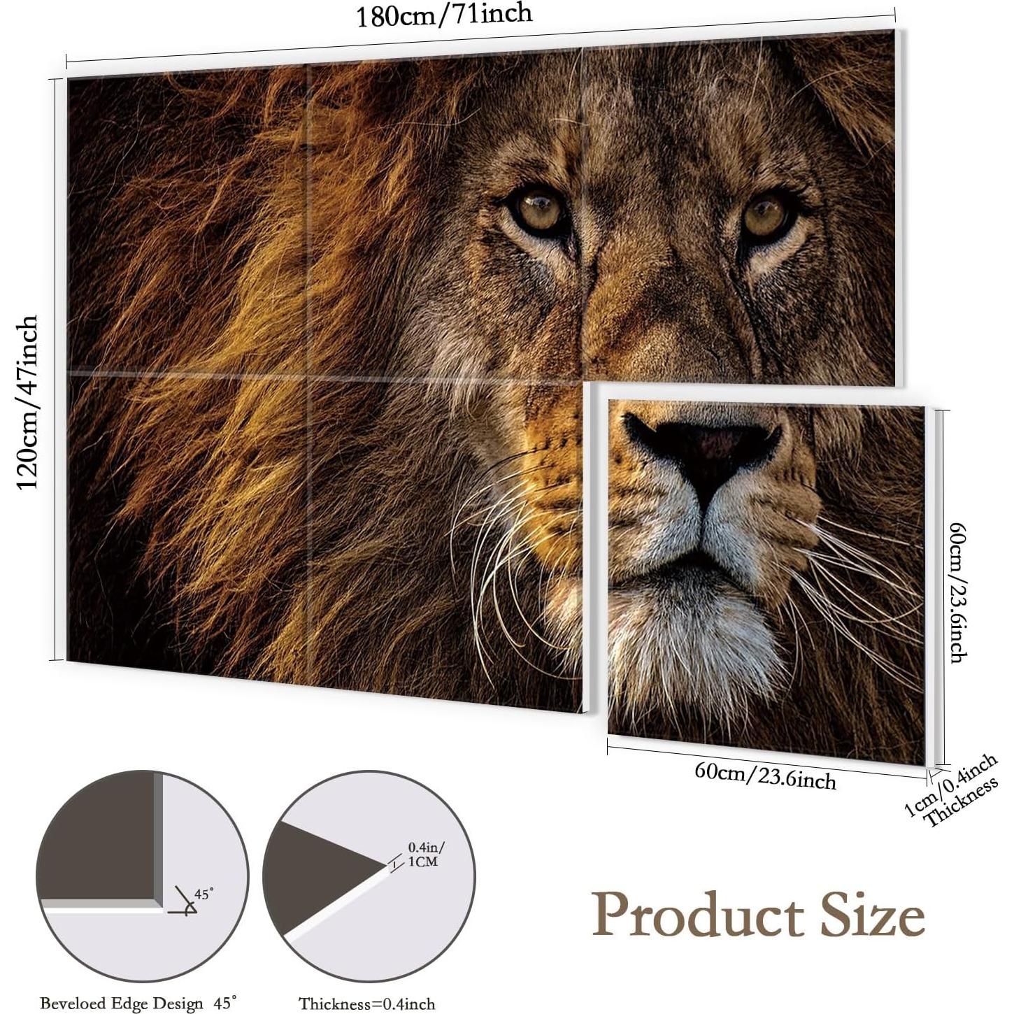 Paneles Acústicos Artísticos JBER 6 Piezas 55.88x121.92 cm León