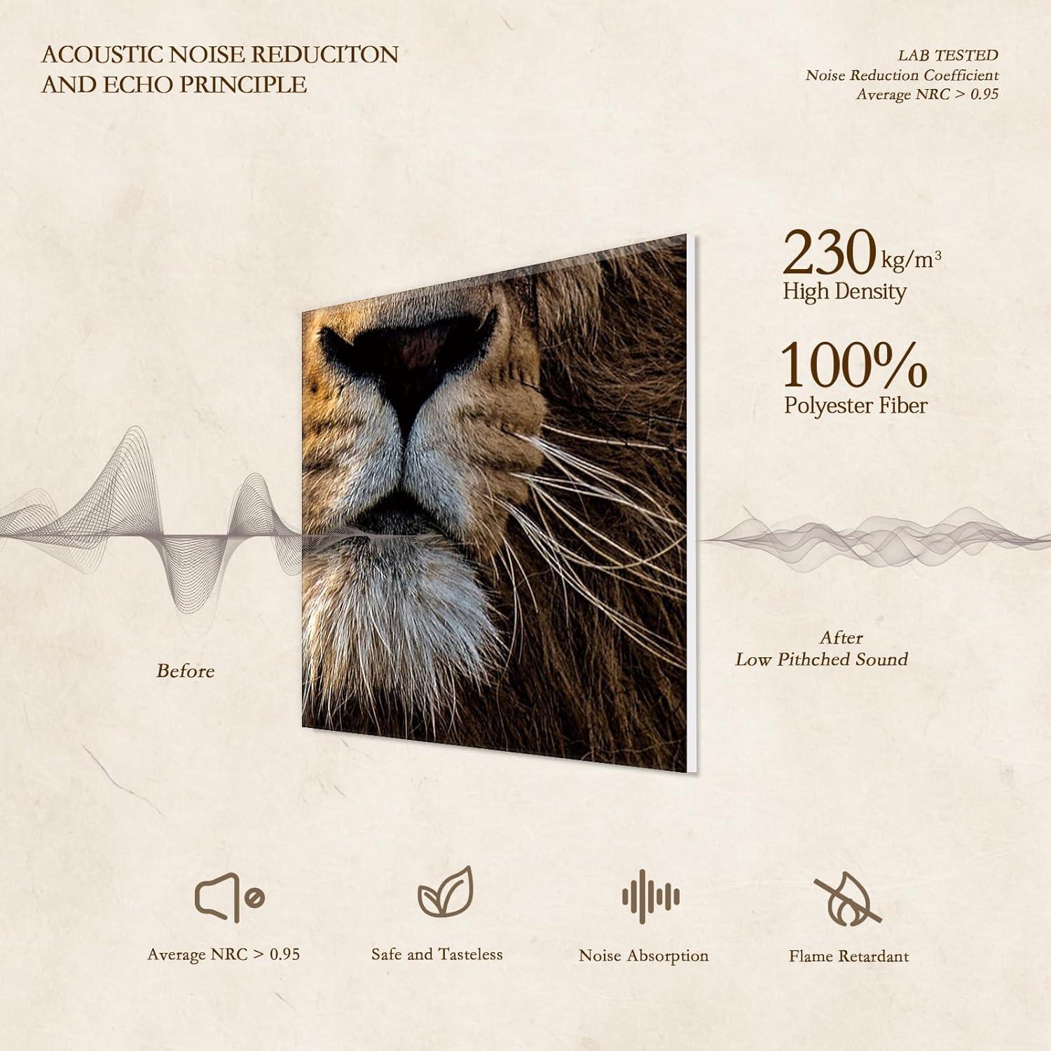 Paneles Acústicos Artísticos JBER 6 Piezas 55.88x121.92 cm León