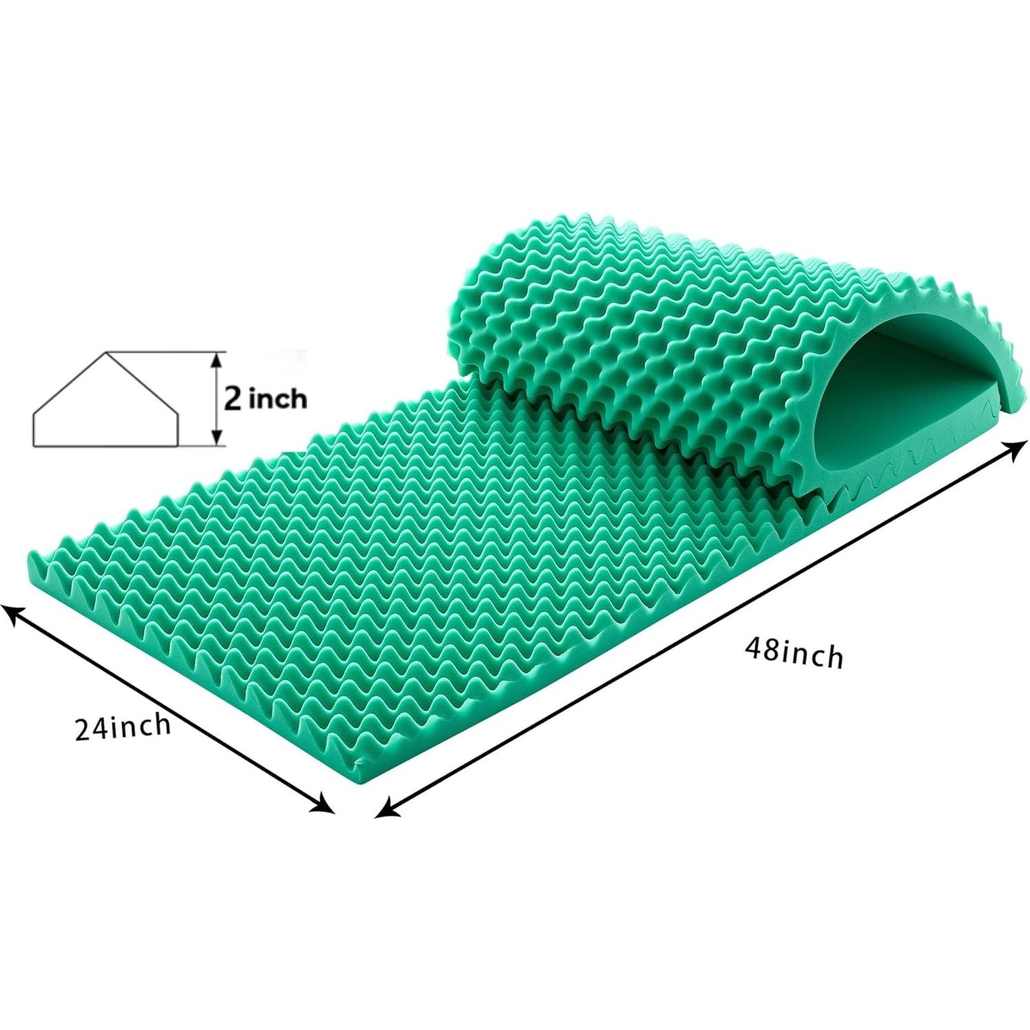 Paquete de 2 Paneles Acústicos de Espuma Verde 122x61x5 cm