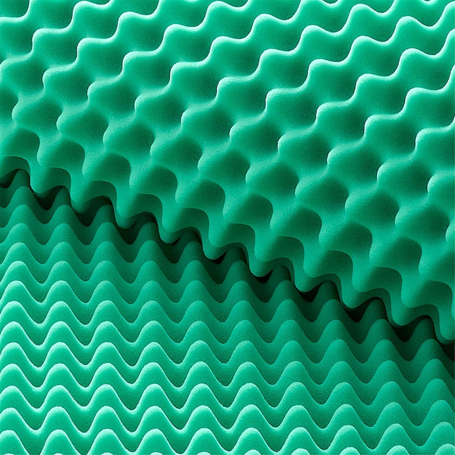 Paquete de 2 Paneles Acústicos de Espuma Verde 122x61x5 cm