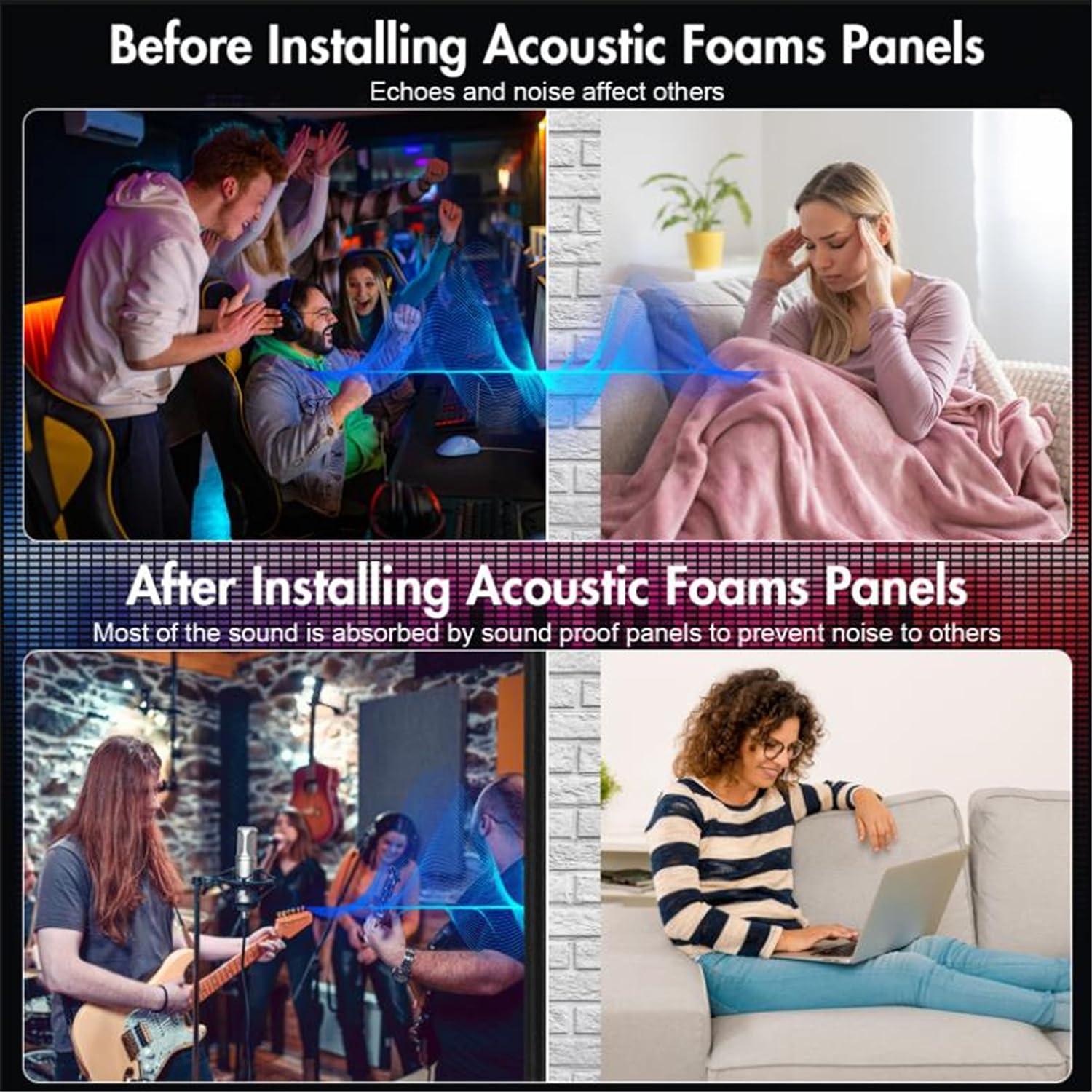 Paquete de 2 Paneles Acústicos de Espuma Verde 122x61x5 cm