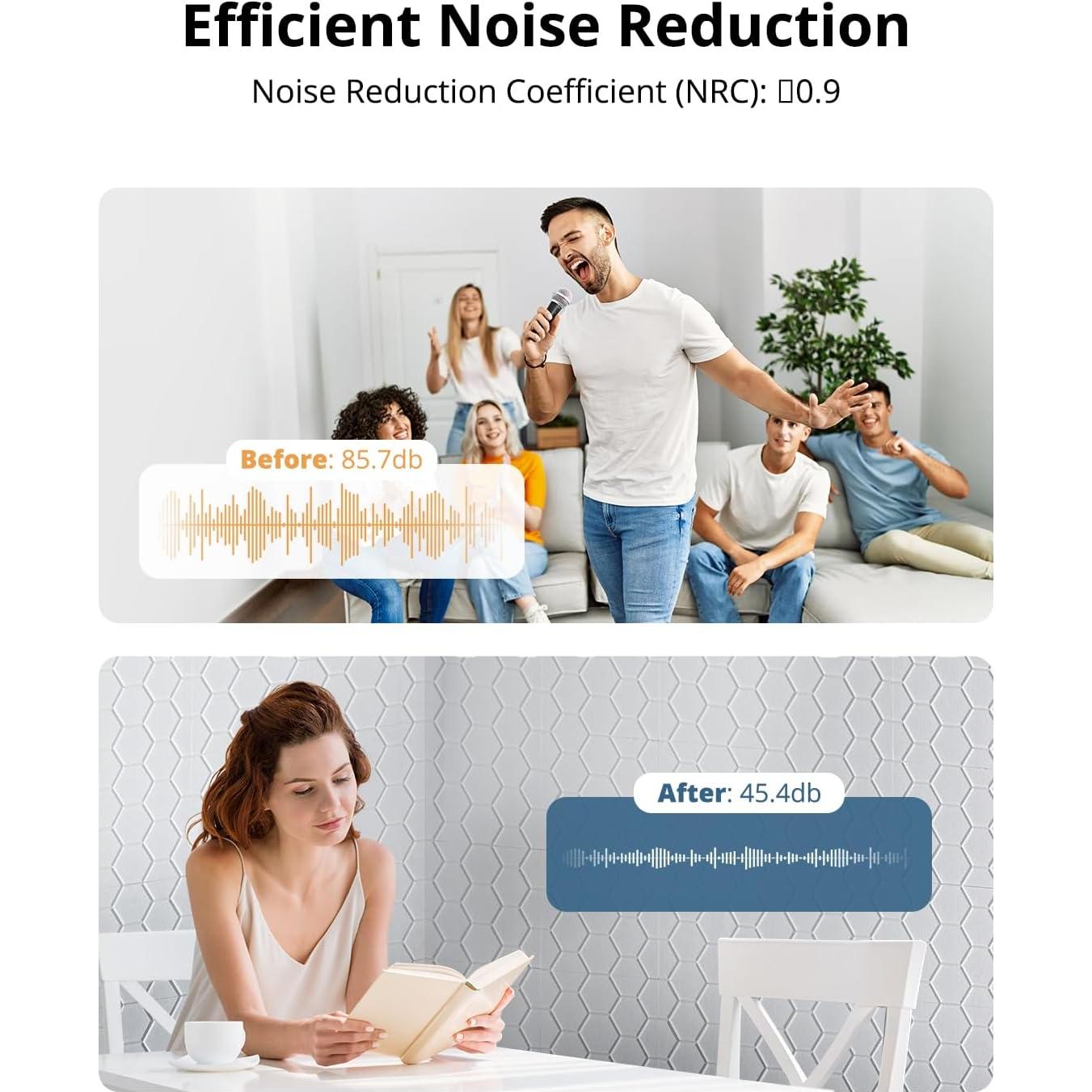 Paneles Insonorizados Autoadhesivos Kuchoow 18 Piezas 30.48cm