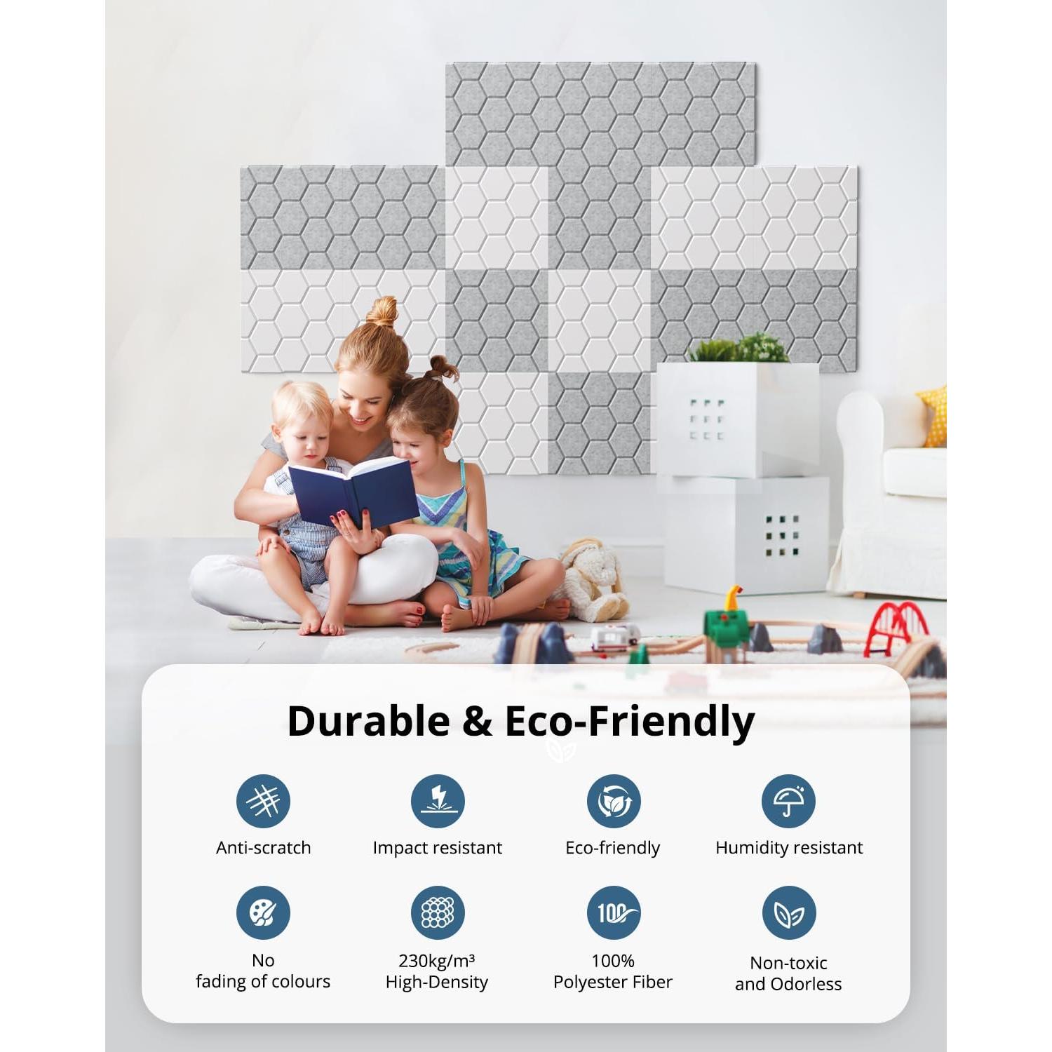 Paneles Insonorizados Autoadhesivos Kuchoow 18 Piezas 30.48cm