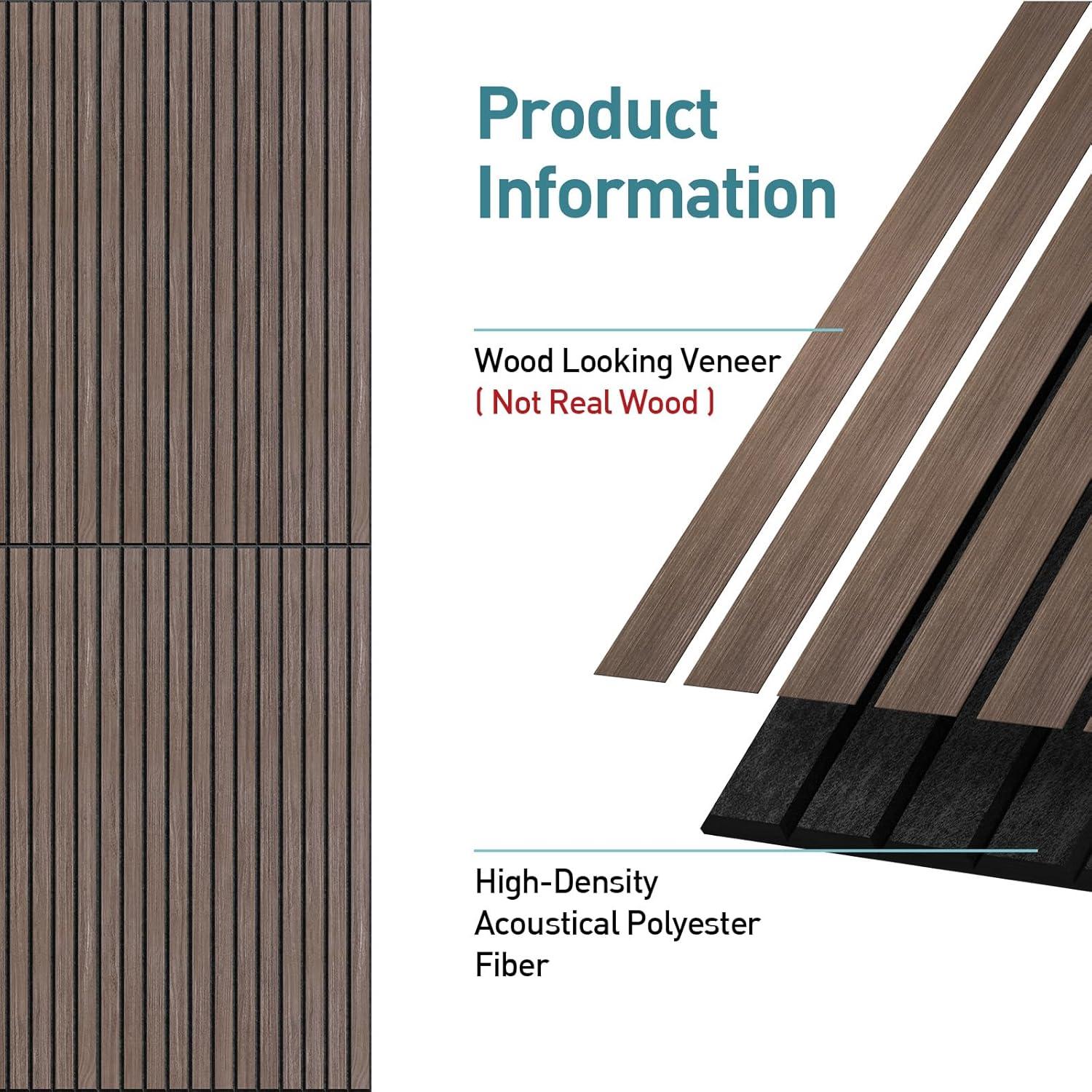 Panel Acústico UMIACOUSTICS 6 Piezas 120x60 cm Color Nogal