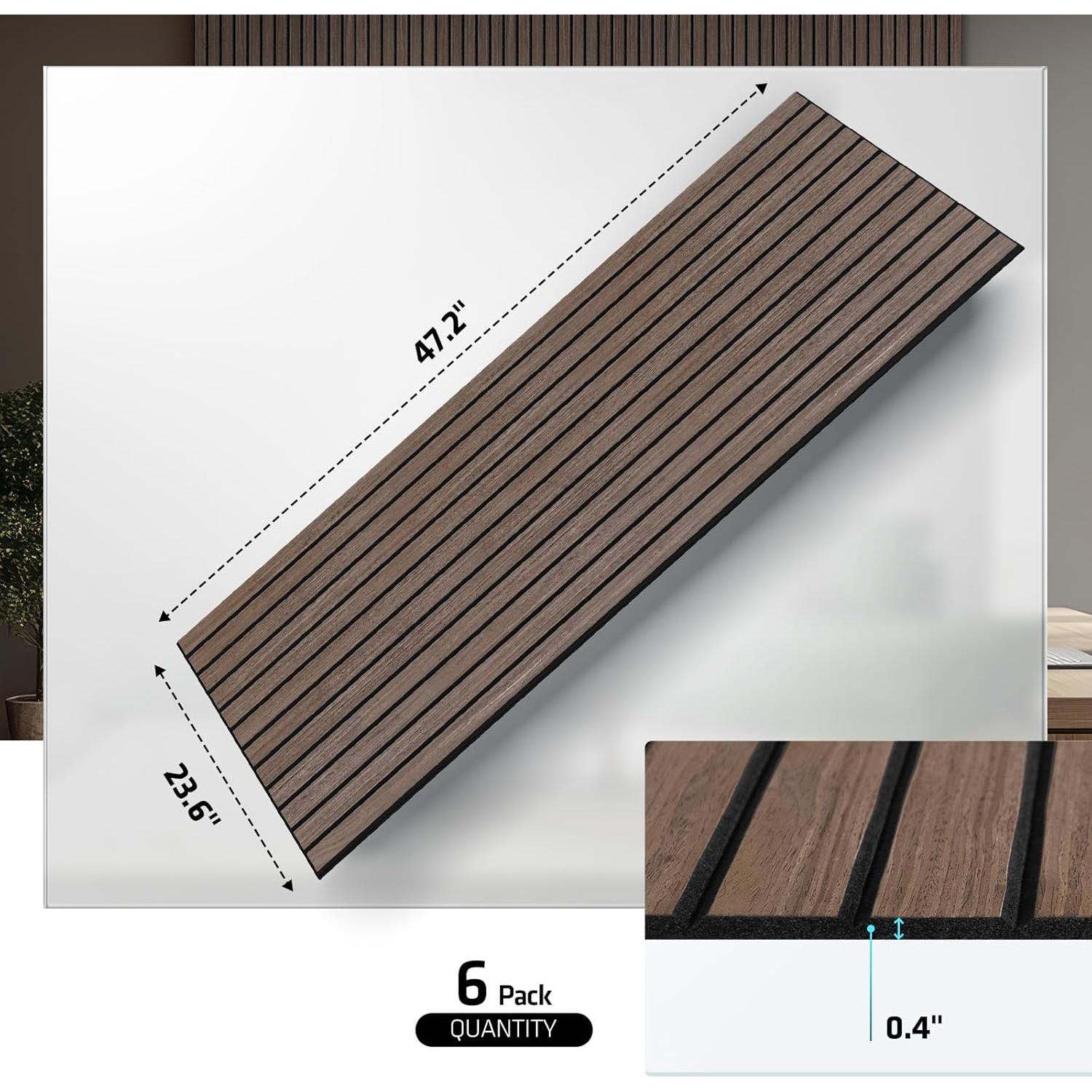 Panel Acústico UMIACOUSTICS 6 Piezas 120x60 cm Color Nogal